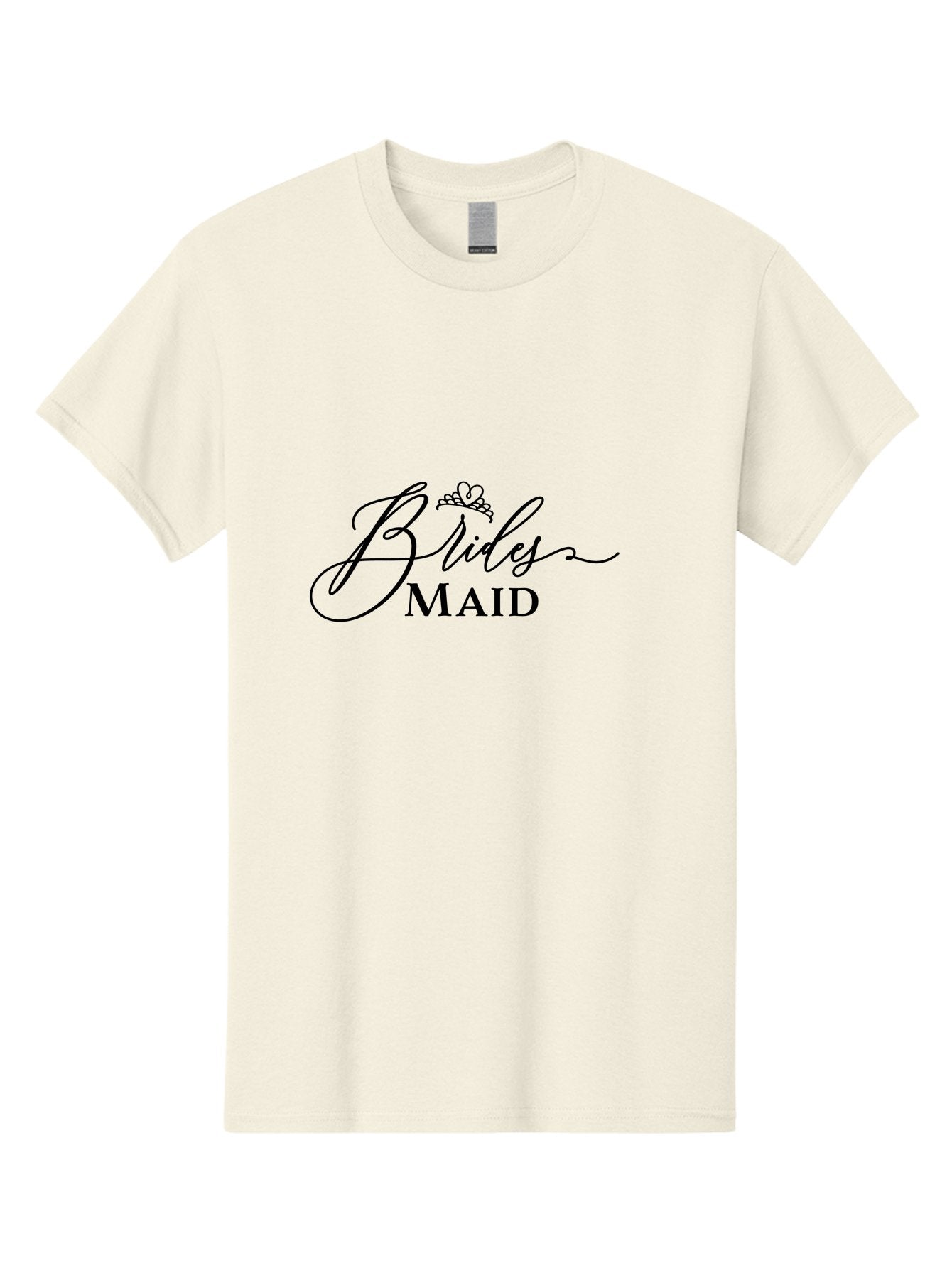 Brides-Maid Men'S Graphic Tee, 100% Cotton, Comfortable Casual Summer Wear, Machine Washable, Wedding Party, Bridesmaid, Bride'S Maid, Wedding Attire, Tiara, Black Lettering, Elegant Script, Stylish Typography, Bridal Party, Wedding Logo Aac546 13