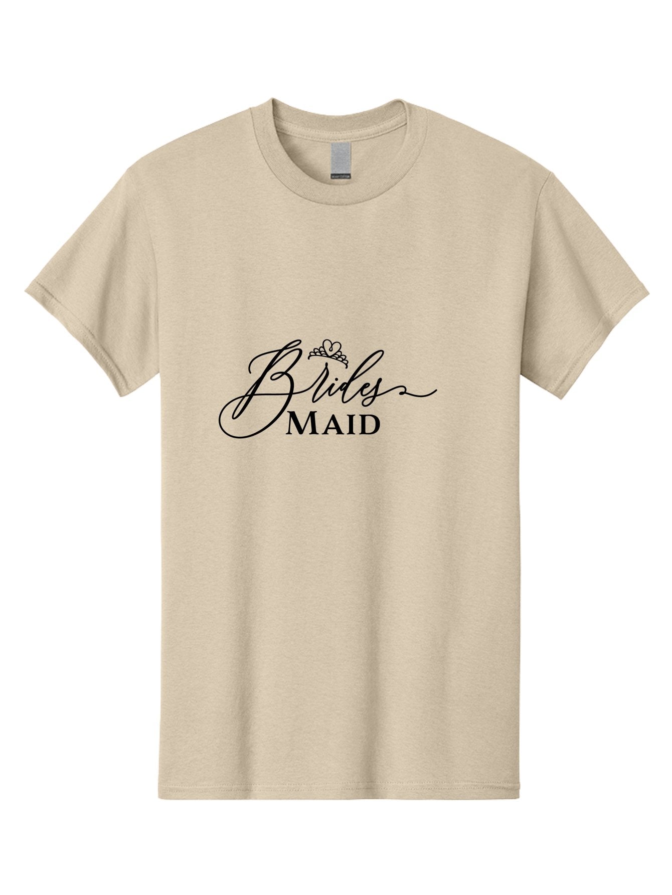 Brides-Maid Men'S Graphic Tee, 100% Cotton, Comfortable Casual Summer Wear, Machine Washable, Wedding Party, Bridesmaid, Bride'S Maid, Wedding Attire, Tiara, Black Lettering, Elegant Script, Stylish Typography, Bridal Party, Wedding Logo Aac546 10