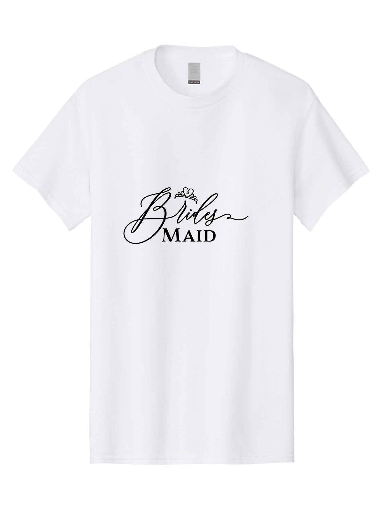 Brides-Maid Men'S Graphic Tee, 100% Cotton, Comfortable Casual Summer Wear, Machine Washable, Wedding Party, Bridesmaid, Bride'S Maid, Wedding Attire, Tiara, Black Lettering, Elegant Script, Stylish Typography, Bridal Party, Wedding Logo Aac546 3