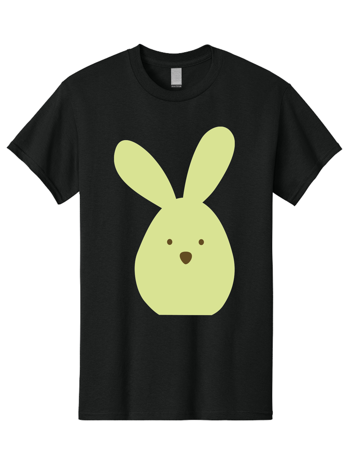 Bunny-Face Men'S Graphic Tee, 100% Cotton, Comfortable Casual Summer Wear, Machine Washable, Cartoon Bunny, Easter Bunny, Cute, Simple Design, Childrens Illustration, Rabbit Face, Brown Nose, Pale Yellow, Digital Art Aac549 17