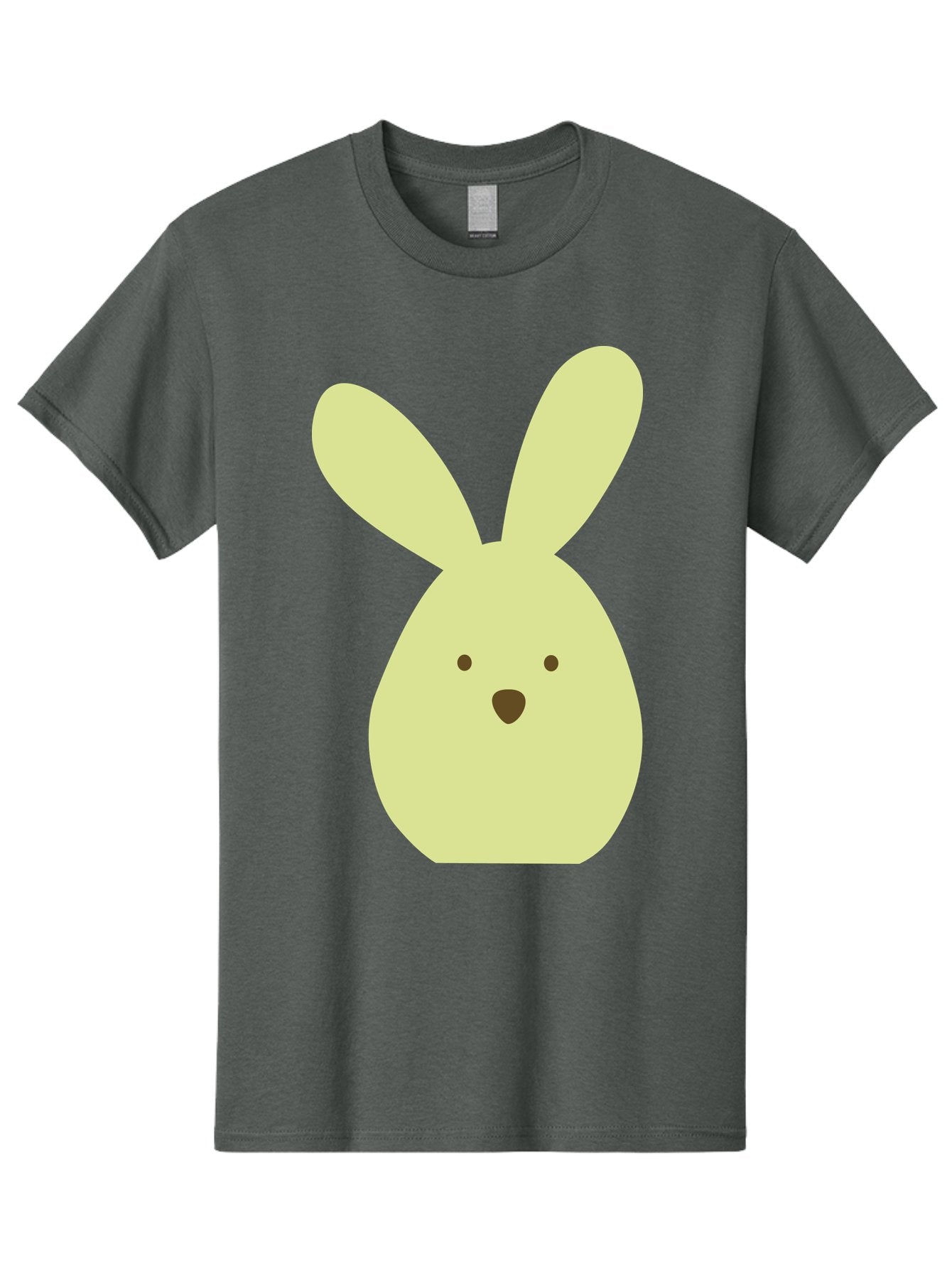 Bunny-Face Men'S Graphic Tee, 100% Cotton, Comfortable Casual Summer Wear, Machine Washable, Cartoon Bunny, Easter Bunny, Cute, Simple Design, Childrens Illustration, Rabbit Face, Brown Nose, Pale Yellow, Digital Art Aac549 13