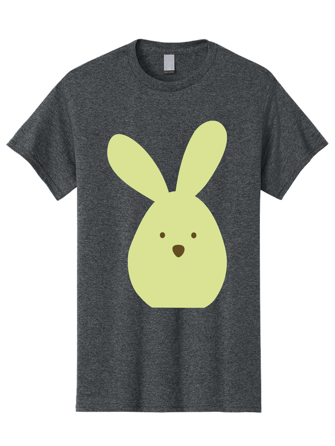 Bunny-Face Men'S Graphic Tee, 100% Cotton, Comfortable Casual Summer Wear, Machine Washable, Cartoon Bunny, Easter Bunny, Cute, Simple Design, Childrens Illustration, Rabbit Face, Brown Nose, Pale Yellow, Digital Art Aac549 21