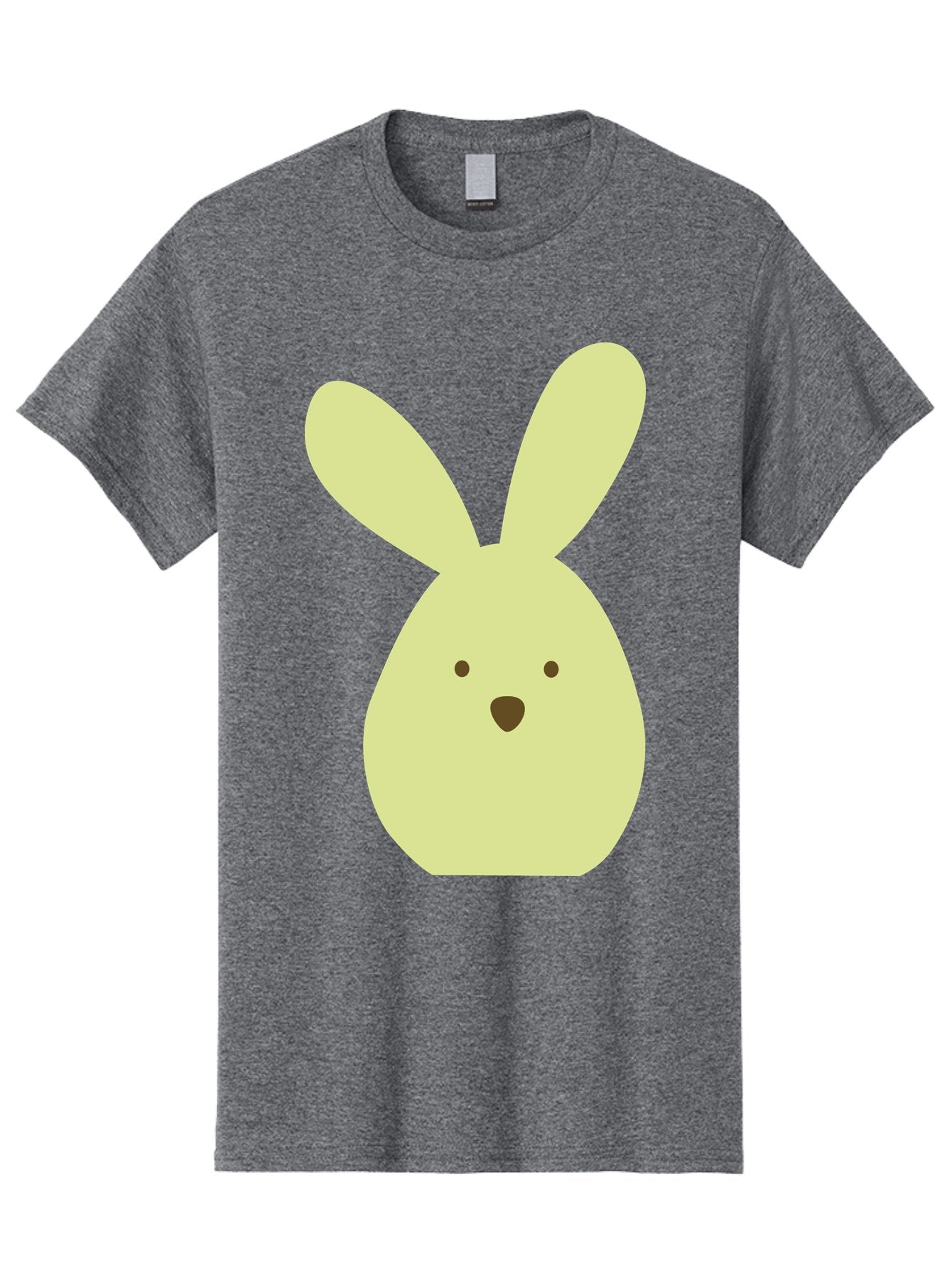 Bunny-Face Men'S Graphic Tee, 100% Cotton, Comfortable Casual Summer Wear, Machine Washable, Cartoon Bunny, Easter Bunny, Cute, Simple Design, Childrens Illustration, Rabbit Face, Brown Nose, Pale Yellow, Digital Art Aac549 12