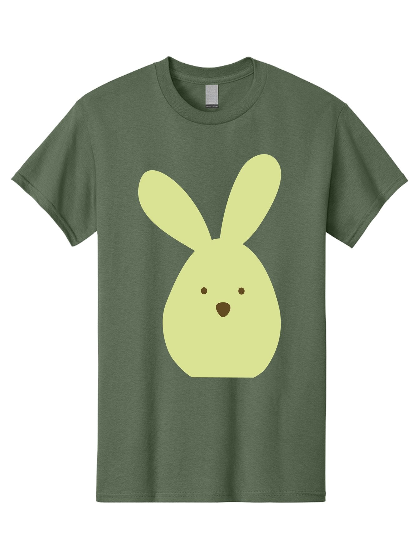 Bunny-Face Men'S Graphic Tee, 100% Cotton, Comfortable Casual Summer Wear, Machine Washable, Cartoon Bunny, Easter Bunny, Cute, Simple Design, Childrens Illustration, Rabbit Face, Brown Nose, Pale Yellow, Digital Art Aac549 7