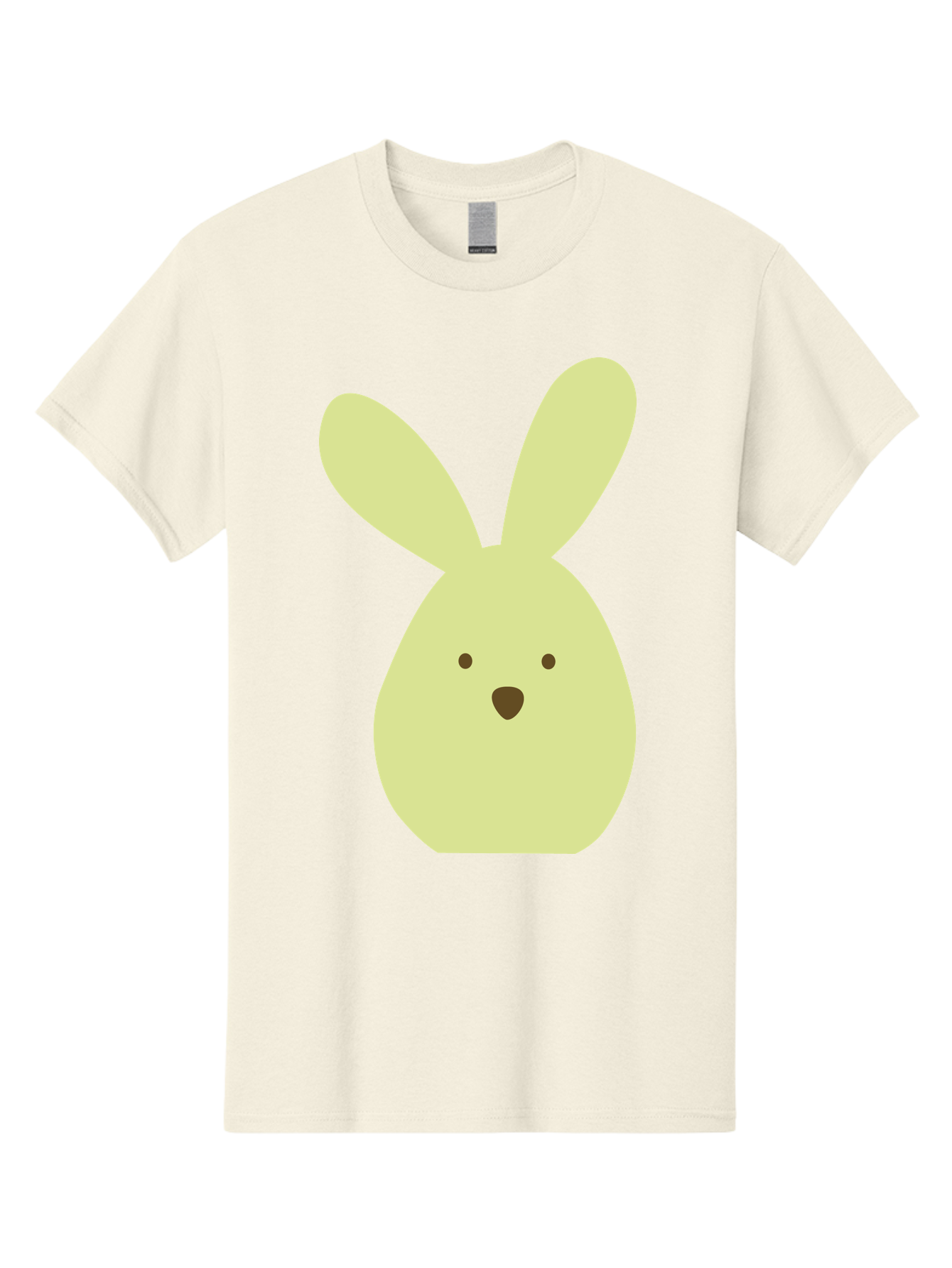 Bunny-Face Men'S Graphic Tee, 100% Cotton, Comfortable Casual Summer Wear, Machine Washable, Cartoon Bunny, Easter Bunny, Cute, Simple Design, Childrens Illustration, Rabbit Face, Brown Nose, Pale Yellow, Digital Art Aac549 3