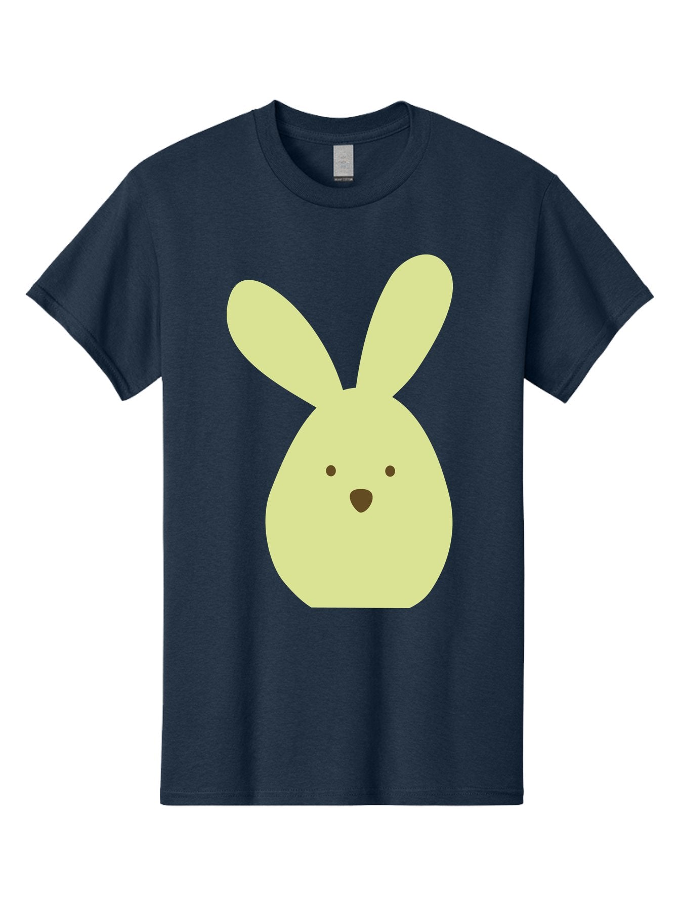 Bunny-Face Men'S Graphic Tee, 100% Cotton, Comfortable Casual Summer Wear, Machine Washable, Cartoon Bunny, Easter Bunny, Cute, Simple Design, Childrens Illustration, Rabbit Face, Brown Nose, Pale Yellow, Digital Art Aac549 4