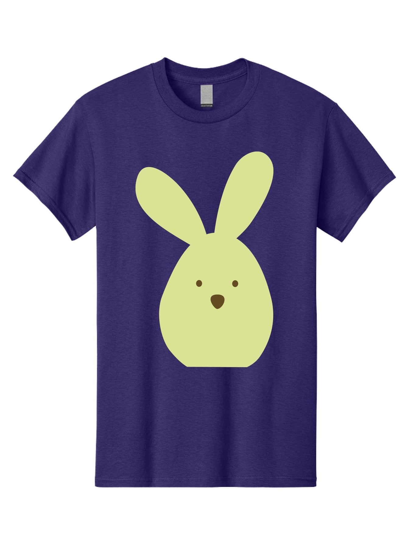 Bunny-Face Men'S Graphic Tee, 100% Cotton, Comfortable Casual Summer Wear, Machine Washable, Cartoon Bunny, Easter Bunny, Cute, Simple Design, Childrens Illustration, Rabbit Face, Brown Nose, Pale Yellow, Digital Art Aac549 6