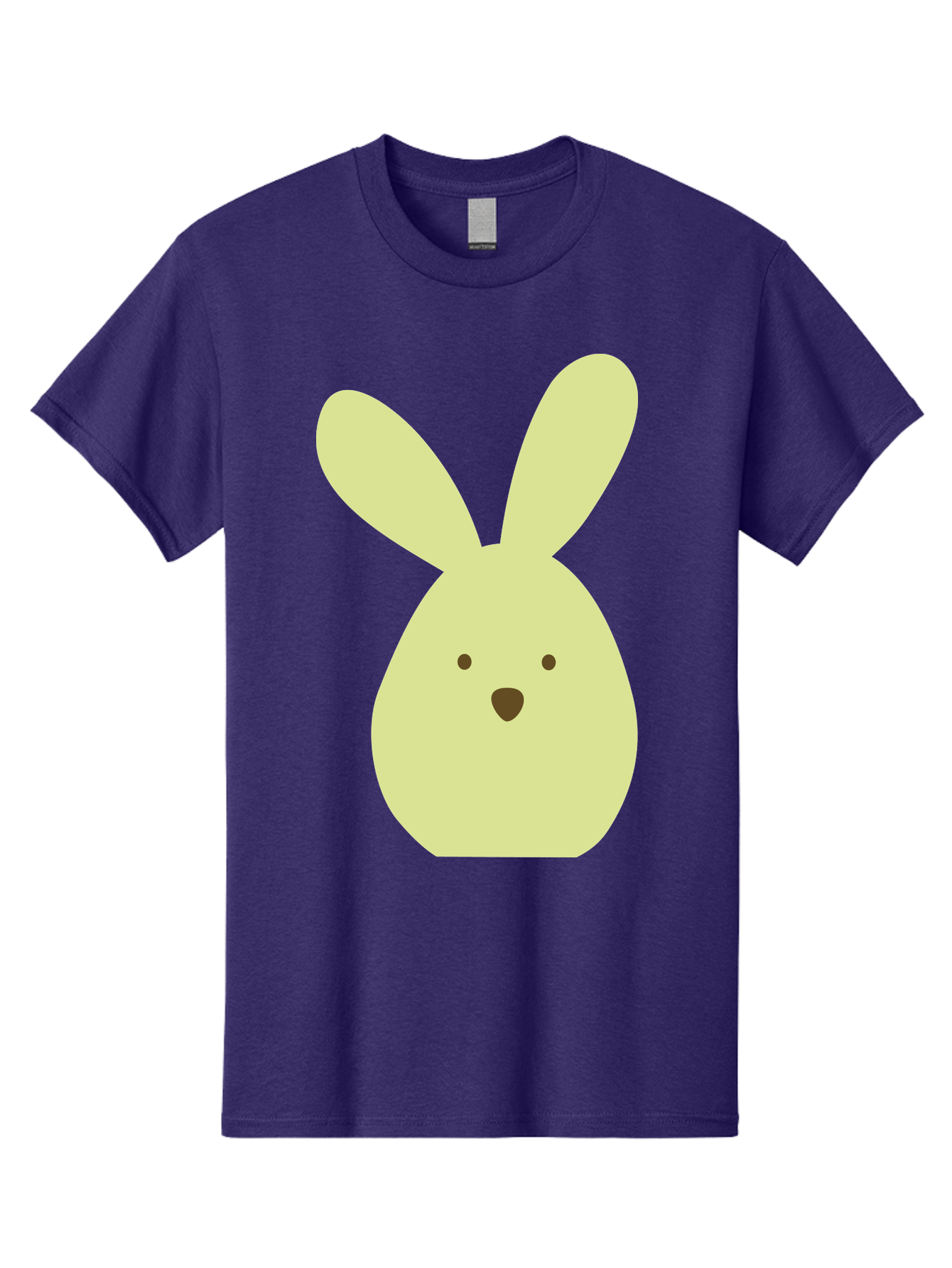 Bunny-Face Men'S Graphic Tee, 100% Cotton, Comfortable Casual Summer Wear, Machine Washable, Cartoon Bunny, Easter Bunny, Cute, Simple Design, Childrens Illustration, Rabbit Face, Brown Nose, Pale Yellow, Digital Art Aac549 13
