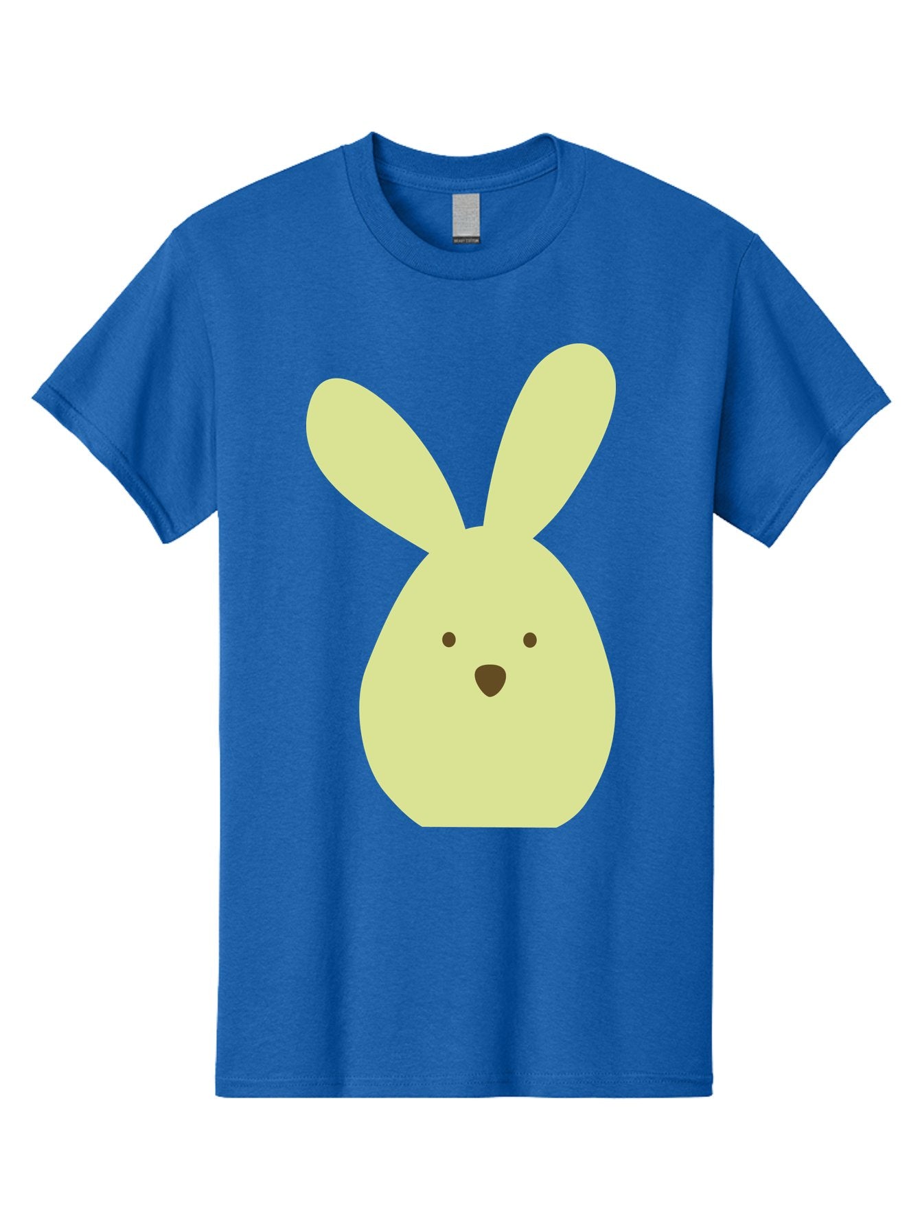 Bunny-Face Men'S Graphic Tee, 100% Cotton, Comfortable Casual Summer Wear, Machine Washable, Cartoon Bunny, Easter Bunny, Cute, Simple Design, Childrens Illustration, Rabbit Face, Brown Nose, Pale Yellow, Digital Art Aac549 5