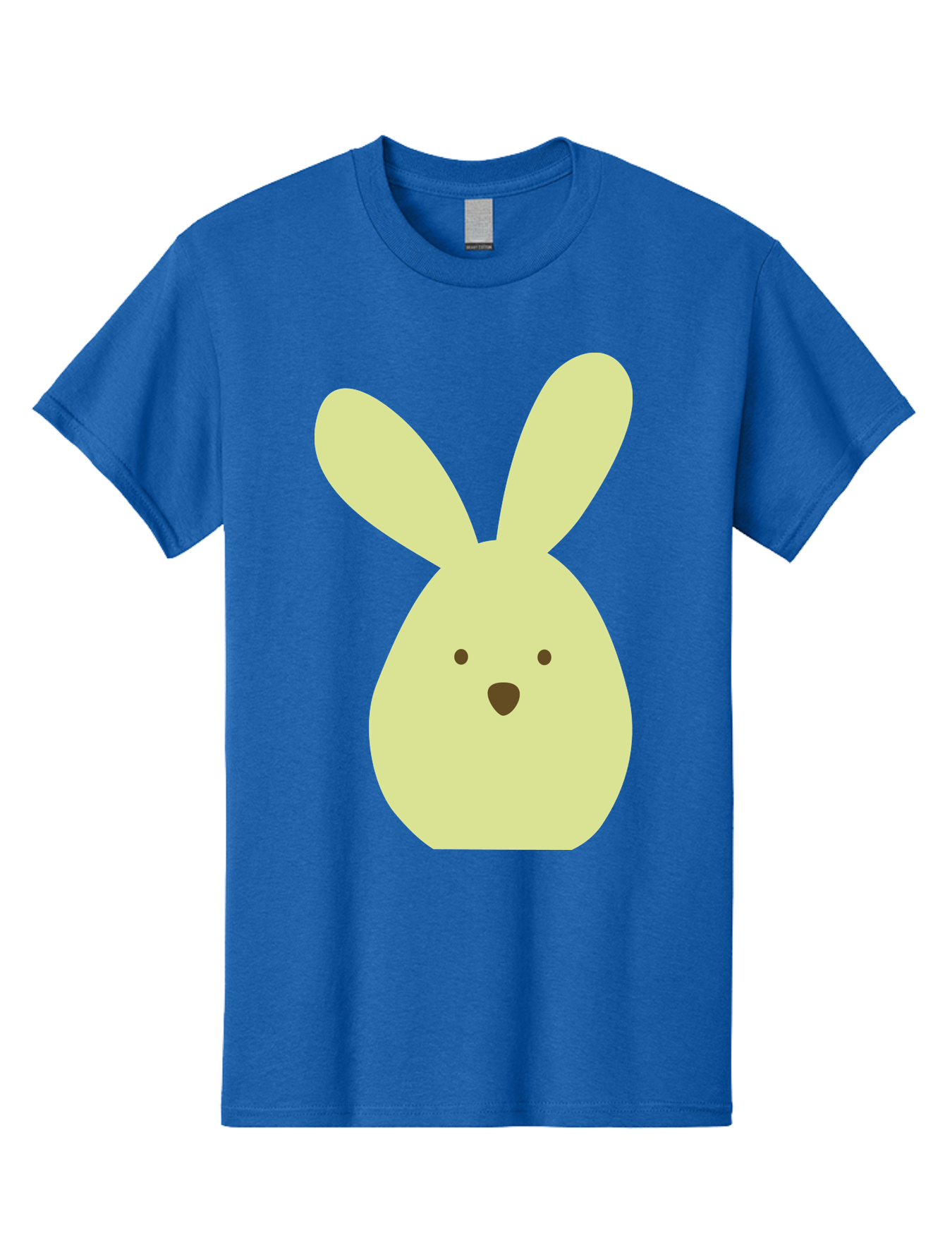 Bunny-Face Men'S Graphic Tee, 100% Cotton, Comfortable Casual Summer Wear, Machine Washable, Cartoon Bunny, Easter Bunny, Cute, Simple Design, Childrens Illustration, Rabbit Face, Brown Nose, Pale Yellow, Digital Art Aac549 15