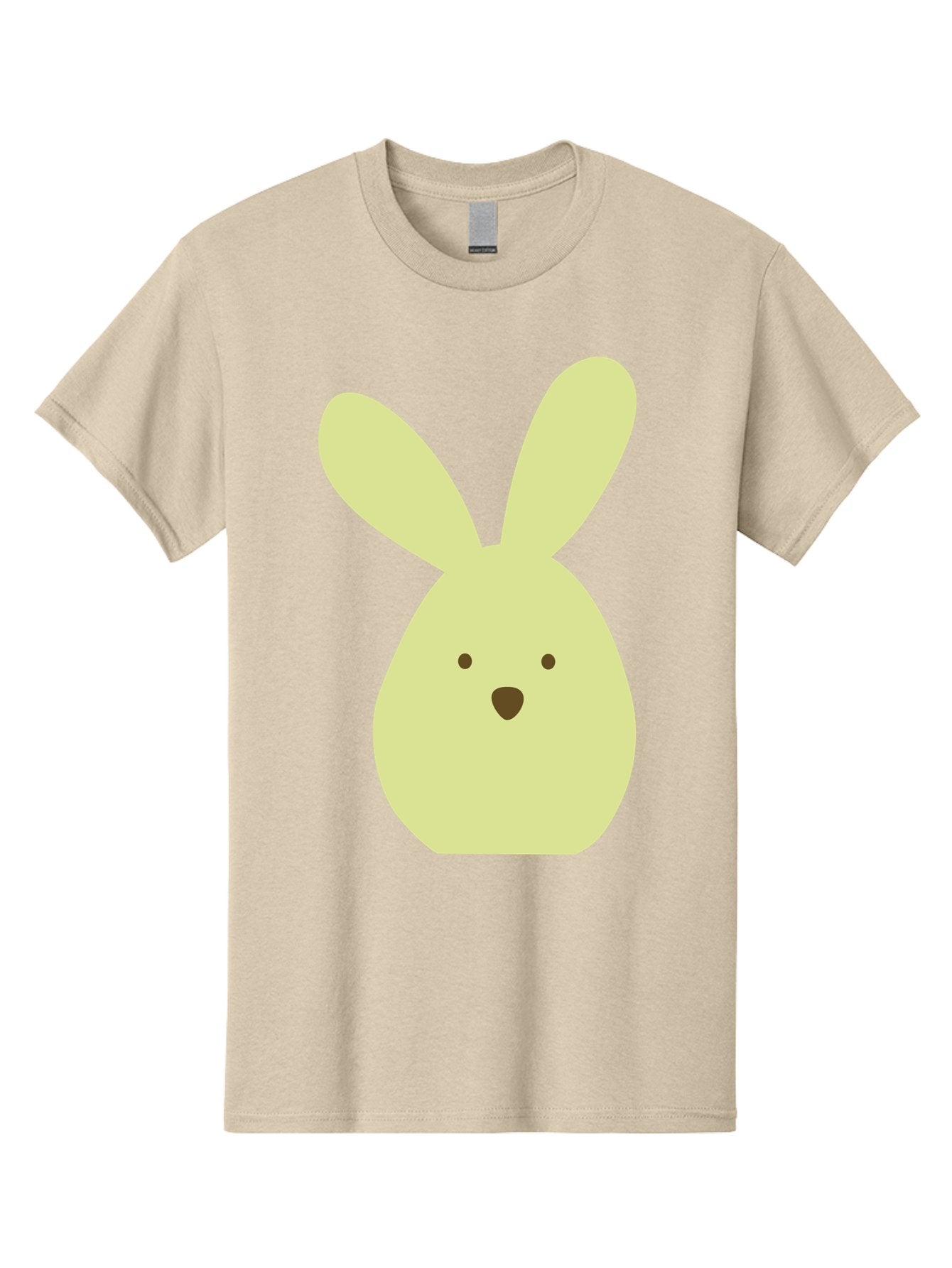 Bunny-Face Men'S Graphic Tee, 100% Cotton, Comfortable Casual Summer Wear, Machine Washable, Cartoon Bunny, Easter Bunny, Cute, Simple Design, Childrens Illustration, Rabbit Face, Brown Nose, Pale Yellow, Digital Art Aac549 15