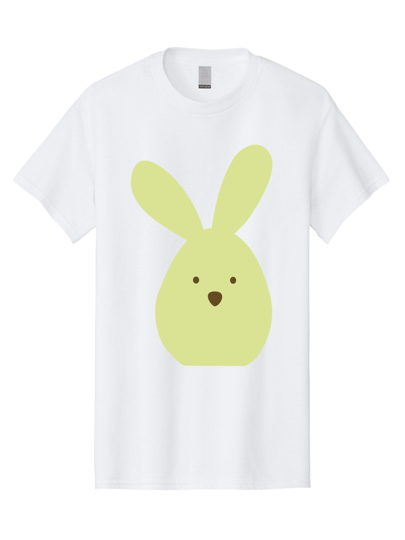 Bunny-Face Men'S Graphic Tee, 100% Cotton, Comfortable Casual Summer Wear, Machine Washable, Cartoon Bunny, Easter Bunny, Cute, Simple Design, Childrens Illustration, Rabbit Face, Brown Nose, Pale Yellow, Digital Art Aac549 8