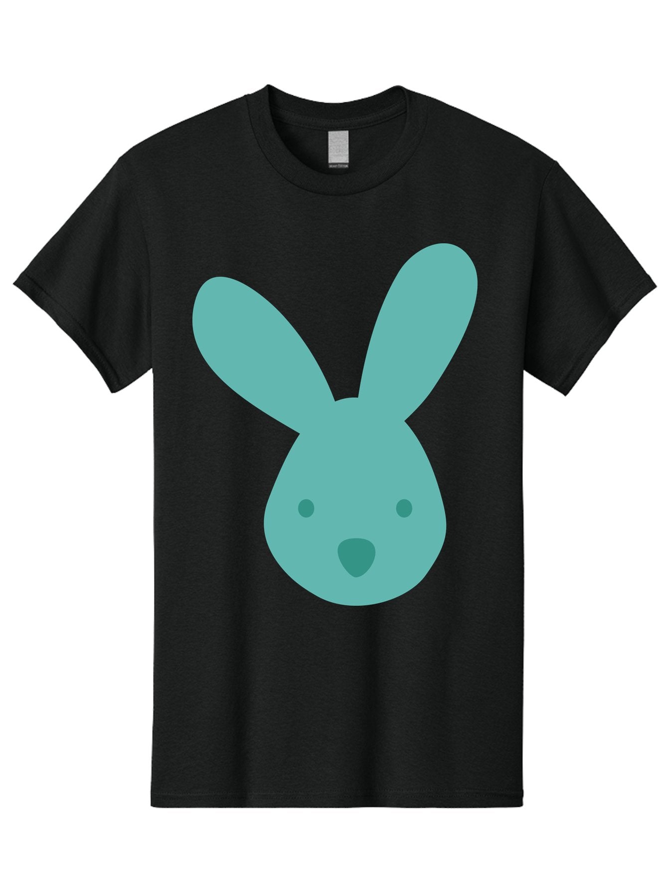 Bunny-Head Men'S Graphic Tee, 100% Cotton, Comfortable Casual Summer Wear, Machine Washable, Cartoon Bunny, Teal Rabbit, Simple Design, Cute Face, Digital Illustration, Easter Theme, Minimalist Art, Pastel Colors Aac550 6