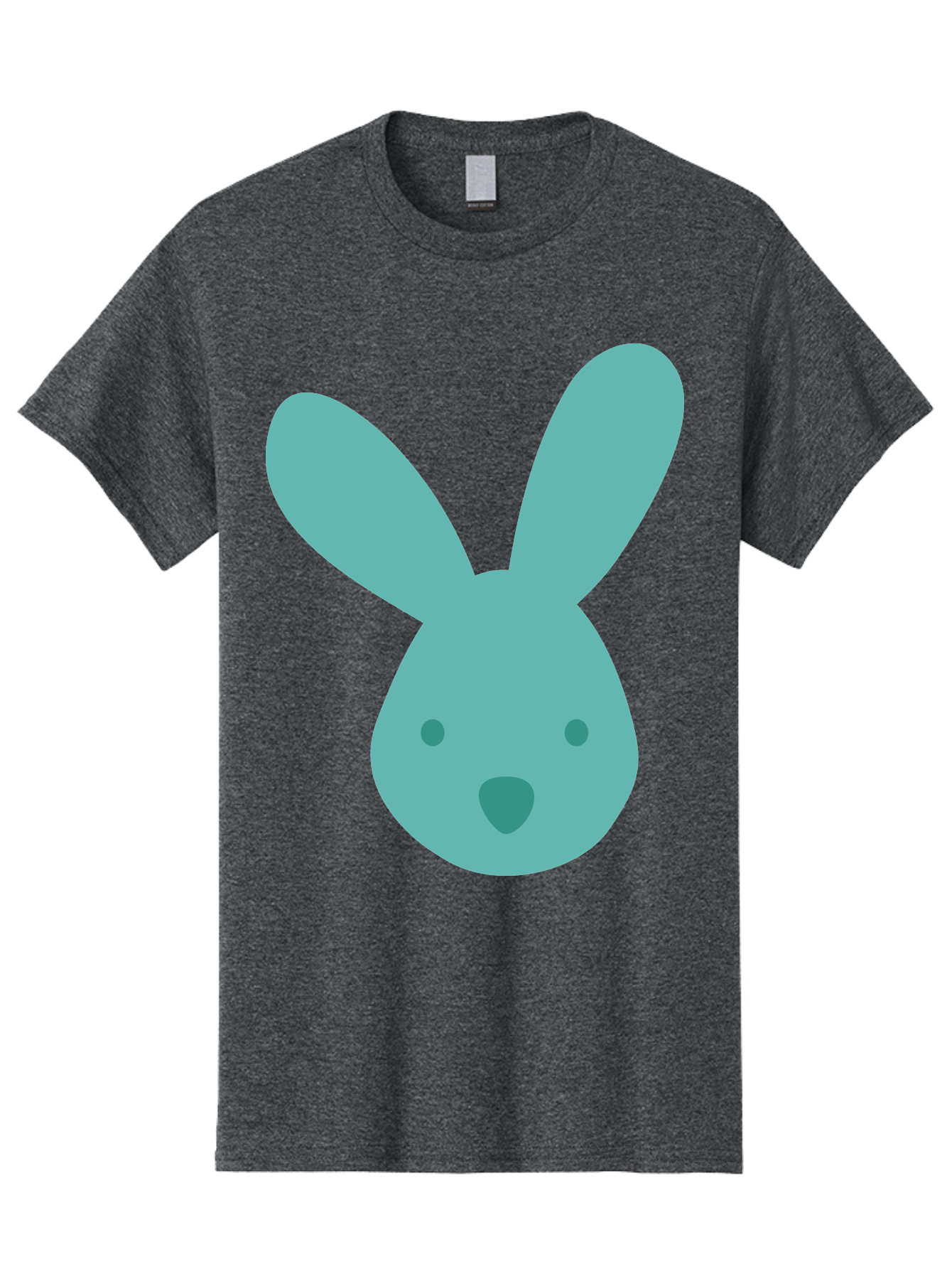 Bunny-Head Men'S Graphic Tee, 100% Cotton, Comfortable Casual Summer Wear, Machine Washable, Cartoon Bunny, Teal Rabbit, Simple Design, Cute Face, Digital Illustration, Easter Theme, Minimalist Art, Pastel Colors Aac550 29
