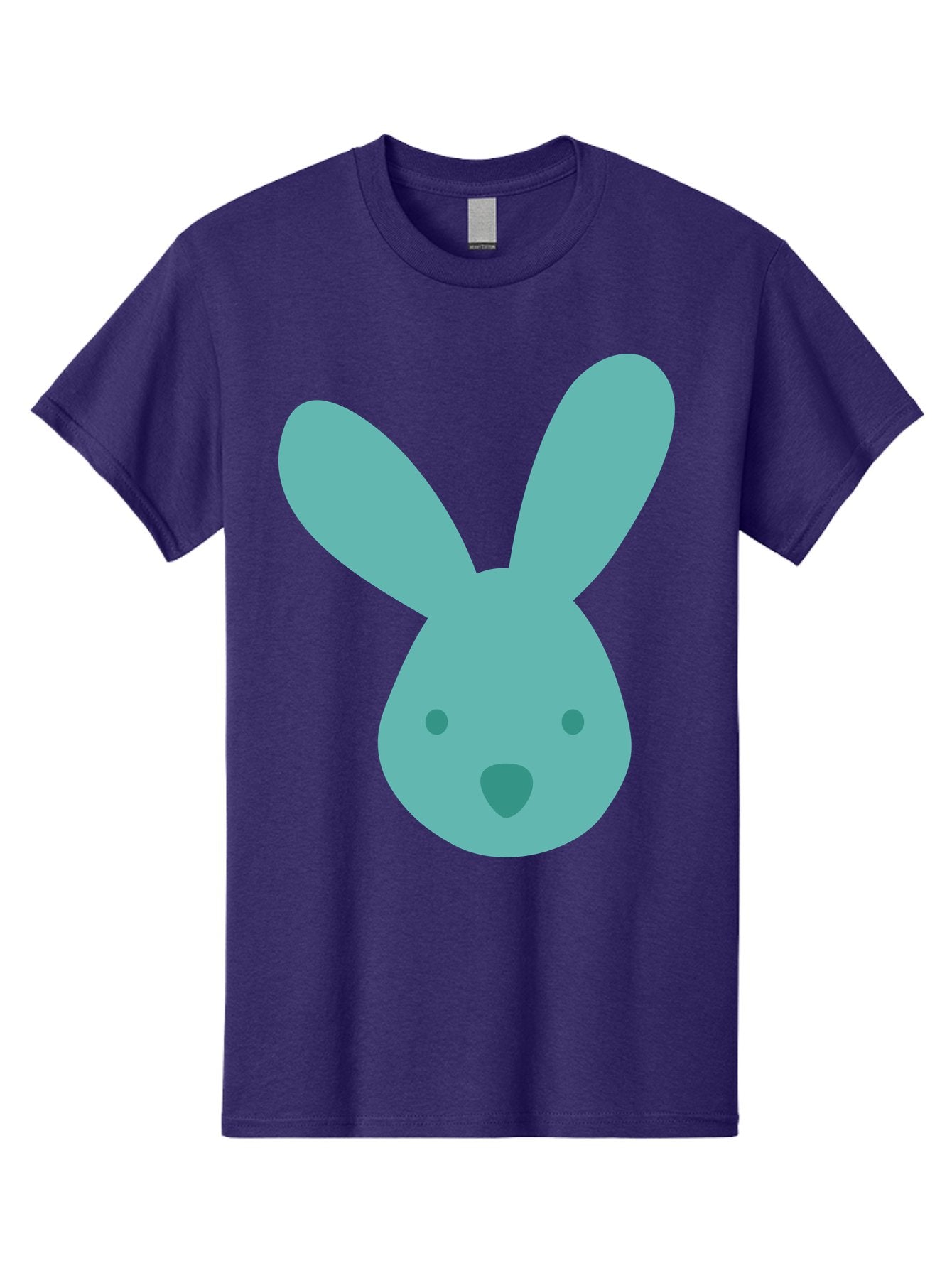 Bunny-Head Men'S Graphic Tee, 100% Cotton, Comfortable Casual Summer Wear, Machine Washable, Cartoon Bunny, Teal Rabbit, Simple Design, Cute Face, Digital Illustration, Easter Theme, Minimalist Art, Pastel Colors Aac550 14