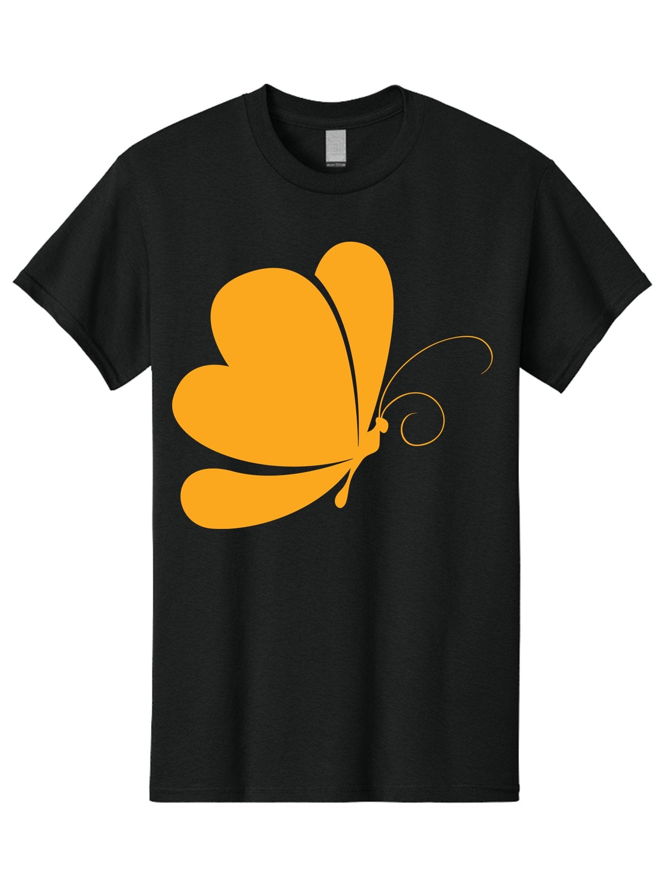 Butterfly Men'S Graphic Tee, 100% Cotton, Comfortable Casual Summer Wear, Machine Washable, Orange Butterfly, Minimalist Design, Stylized Insect, Delicate Features, Orange Silhouette, Butterfly Wings, Simple Shapes, Graphic Illustration, Aac554 3