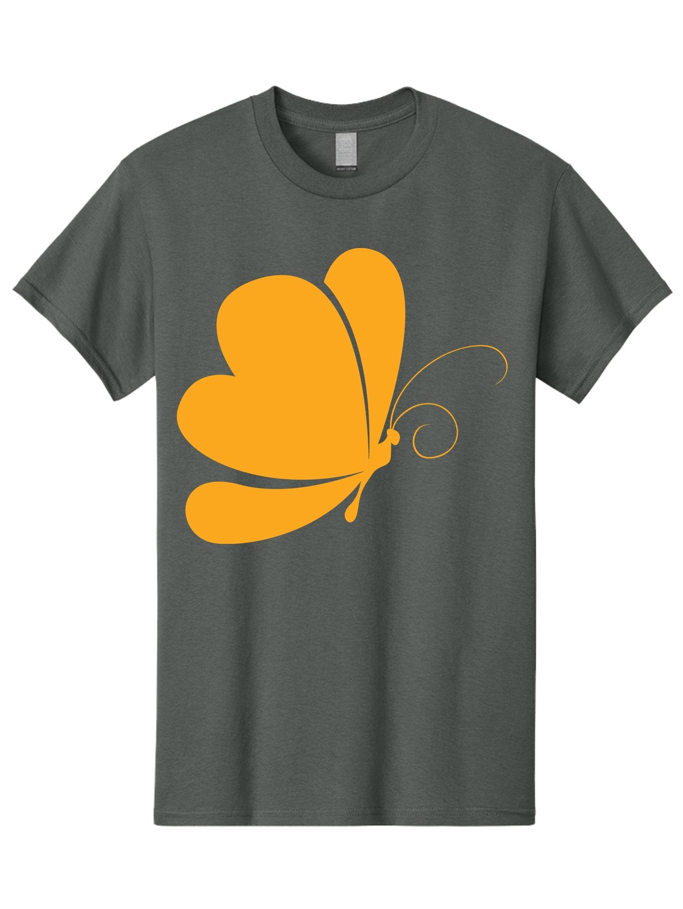 Butterfly Men'S Graphic Tee, 100% Cotton, Comfortable Casual Summer Wear, Machine Washable, Orange Butterfly, Minimalist Design, Stylized Insect, Delicate Features, Orange Silhouette, Butterfly Wings, Simple Shapes, Graphic Illustration, Aac554 11