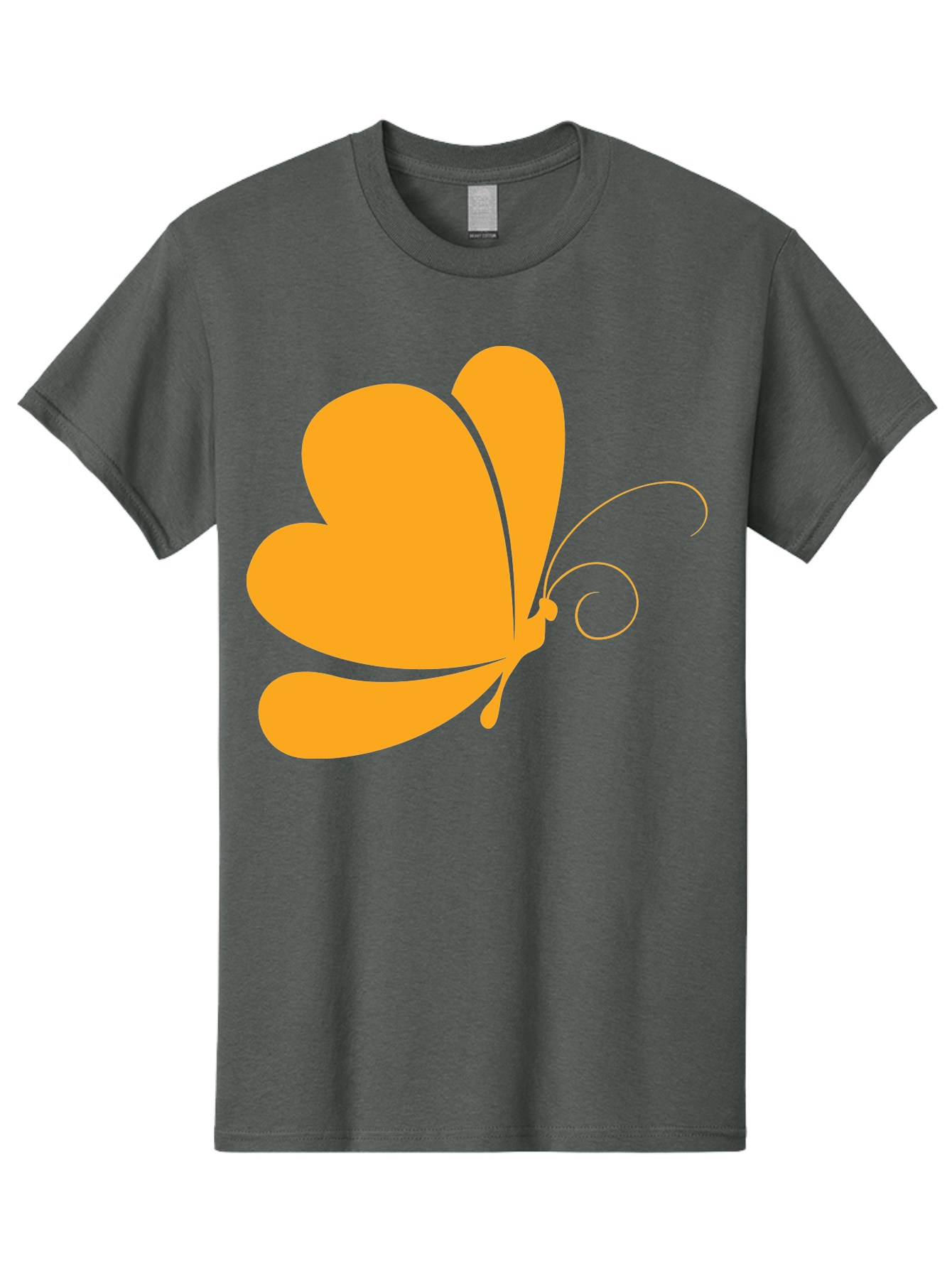 Butterfly Men'S Graphic Tee, 100% Cotton, Comfortable Casual Summer Wear, Machine Washable, Orange Butterfly, Minimalist Design, Stylized Insect, Delicate Features, Orange Silhouette, Butterfly Wings, Simple Shapes, Graphic Illustration, Aac554 7