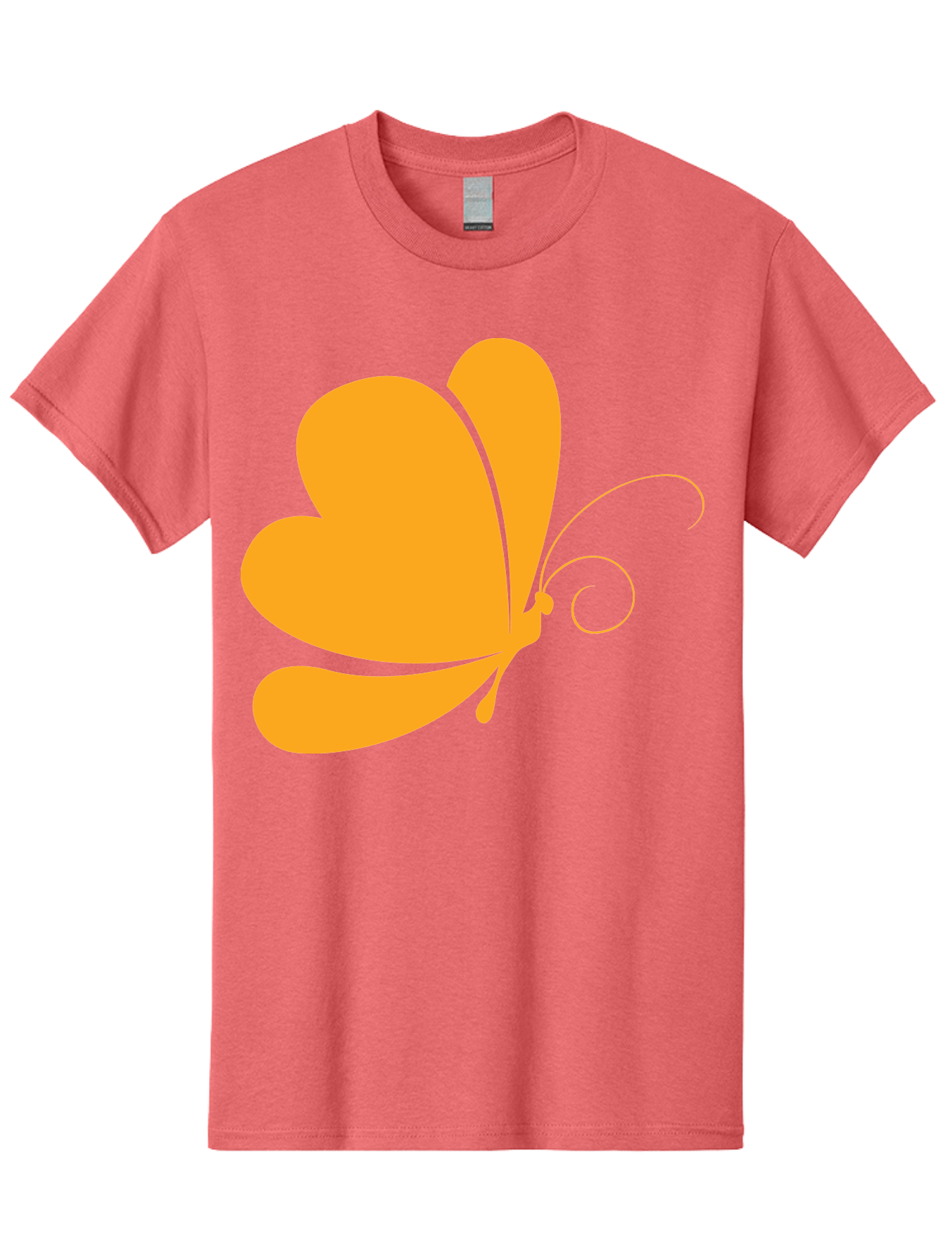 Butterfly Men'S Graphic Tee, 100% Cotton, Comfortable Casual Summer Wear, Machine Washable, Orange Butterfly, Minimalist Design, Stylized Insect, Delicate Features, Orange Silhouette, Butterfly Wings, Simple Shapes, Graphic Illustration, Aac554 13
