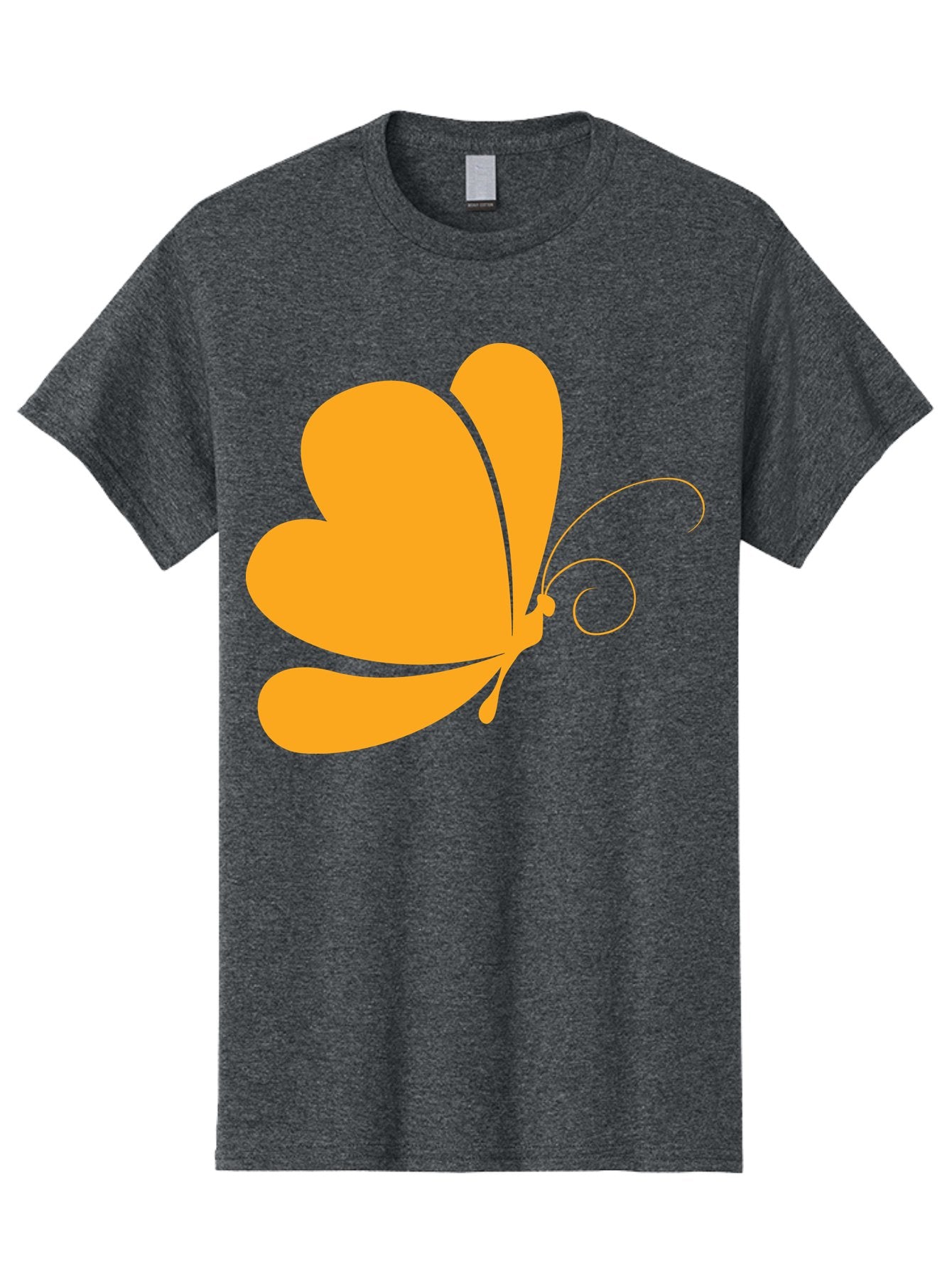 Butterfly Men'S Graphic Tee, 100% Cotton, Comfortable Casual Summer Wear, Machine Washable, Orange Butterfly, Minimalist Design, Stylized Insect, Delicate Features, Orange Silhouette, Butterfly Wings, Simple Shapes, Graphic Illustration, Aac554 12