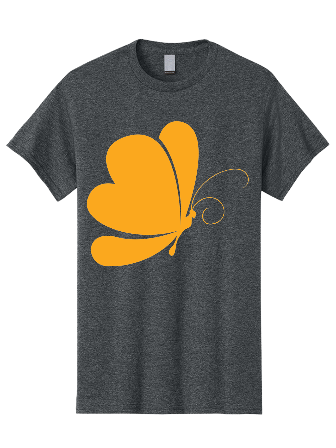 Butterfly Men'S Graphic Tee, 100% Cotton, Comfortable Casual Summer Wear, Machine Washable, Orange Butterfly, Minimalist Design, Stylized Insect, Delicate Features, Orange Silhouette, Butterfly Wings, Simple Shapes, Graphic Illustration, Aac554 5