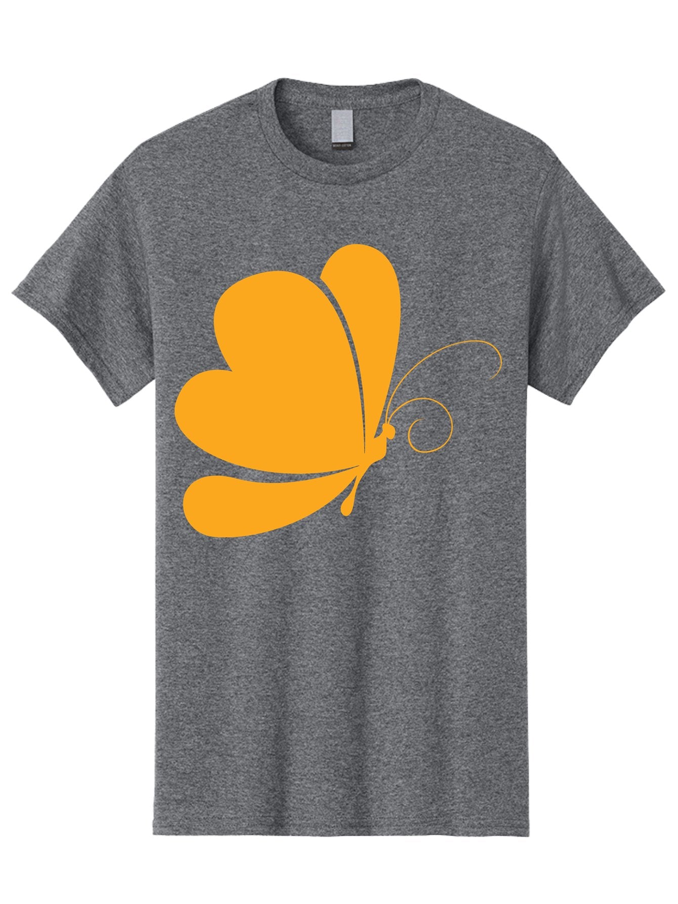 Butterfly Men'S Graphic Tee, 100% Cotton, Comfortable Casual Summer Wear, Machine Washable, Orange Butterfly, Minimalist Design, Stylized Insect, Delicate Features, Orange Silhouette, Butterfly Wings, Simple Shapes, Graphic Illustration, Aac554 4