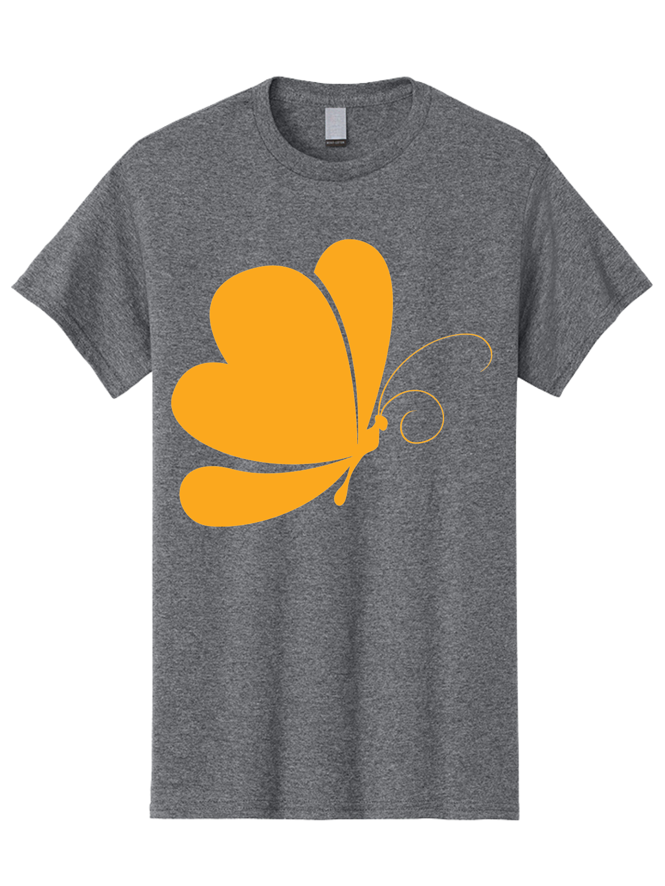 Butterfly Men'S Graphic Tee, 100% Cotton, Comfortable Casual Summer Wear, Machine Washable, Orange Butterfly, Minimalist Design, Stylized Insect, Delicate Features, Orange Silhouette, Butterfly Wings, Simple Shapes, Graphic Illustration, Aac554 23