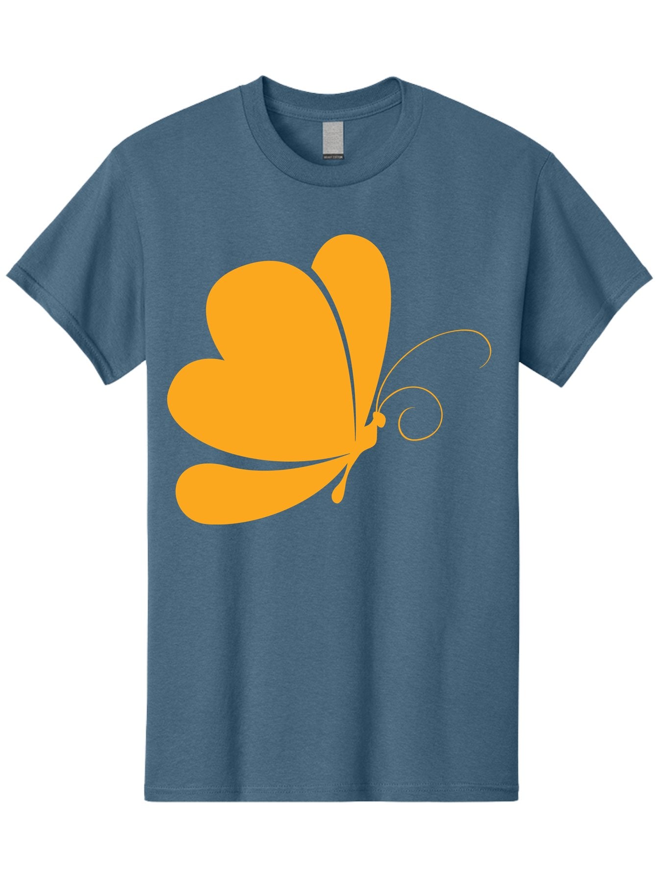 Butterfly Men'S Graphic Tee, 100% Cotton, Comfortable Casual Summer Wear, Machine Washable, Orange Butterfly, Minimalist Design, Stylized Insect, Delicate Features, Orange Silhouette, Butterfly Wings, Simple Shapes, Graphic Illustration, Aac554 13