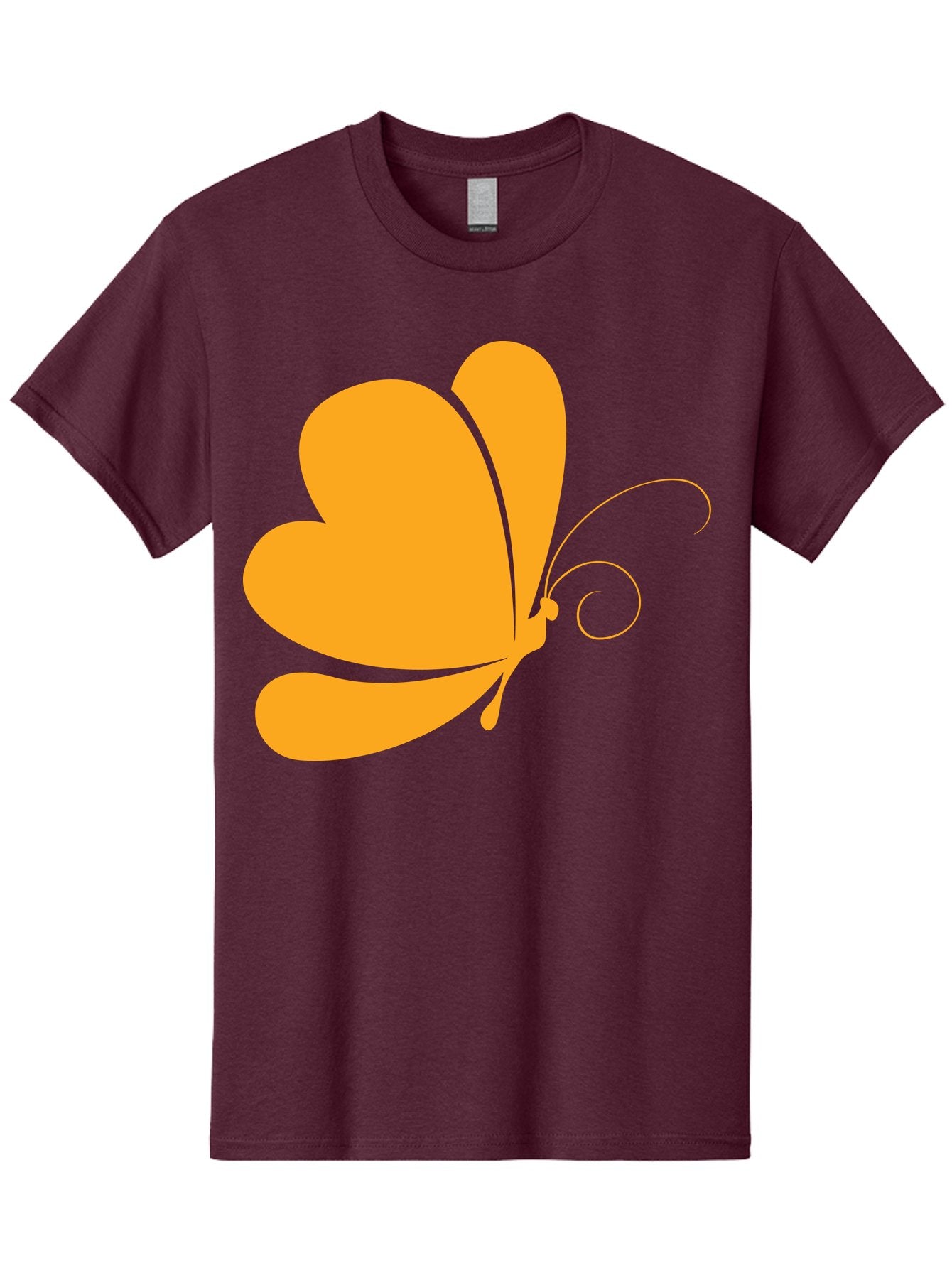 Butterfly Men'S Graphic Tee, 100% Cotton, Comfortable Casual Summer Wear, Machine Washable, Orange Butterfly, Minimalist Design, Stylized Insect, Delicate Features, Orange Silhouette, Butterfly Wings, Simple Shapes, Graphic Illustration, Aac554 7