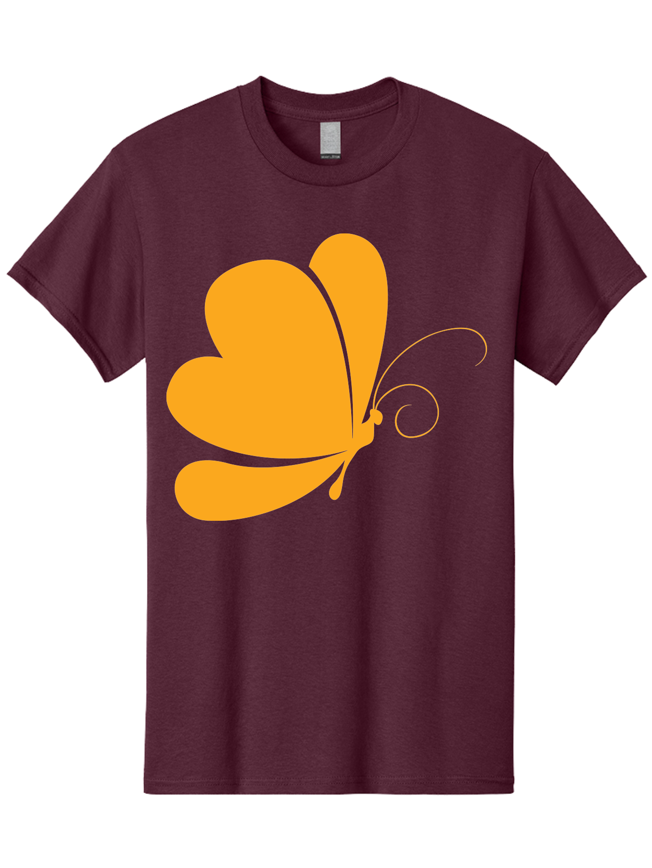Butterfly Men'S Graphic Tee, 100% Cotton, Comfortable Casual Summer Wear, Machine Washable, Orange Butterfly, Minimalist Design, Stylized Insect, Delicate Features, Orange Silhouette, Butterfly Wings, Simple Shapes, Graphic Illustration, Aac554 25