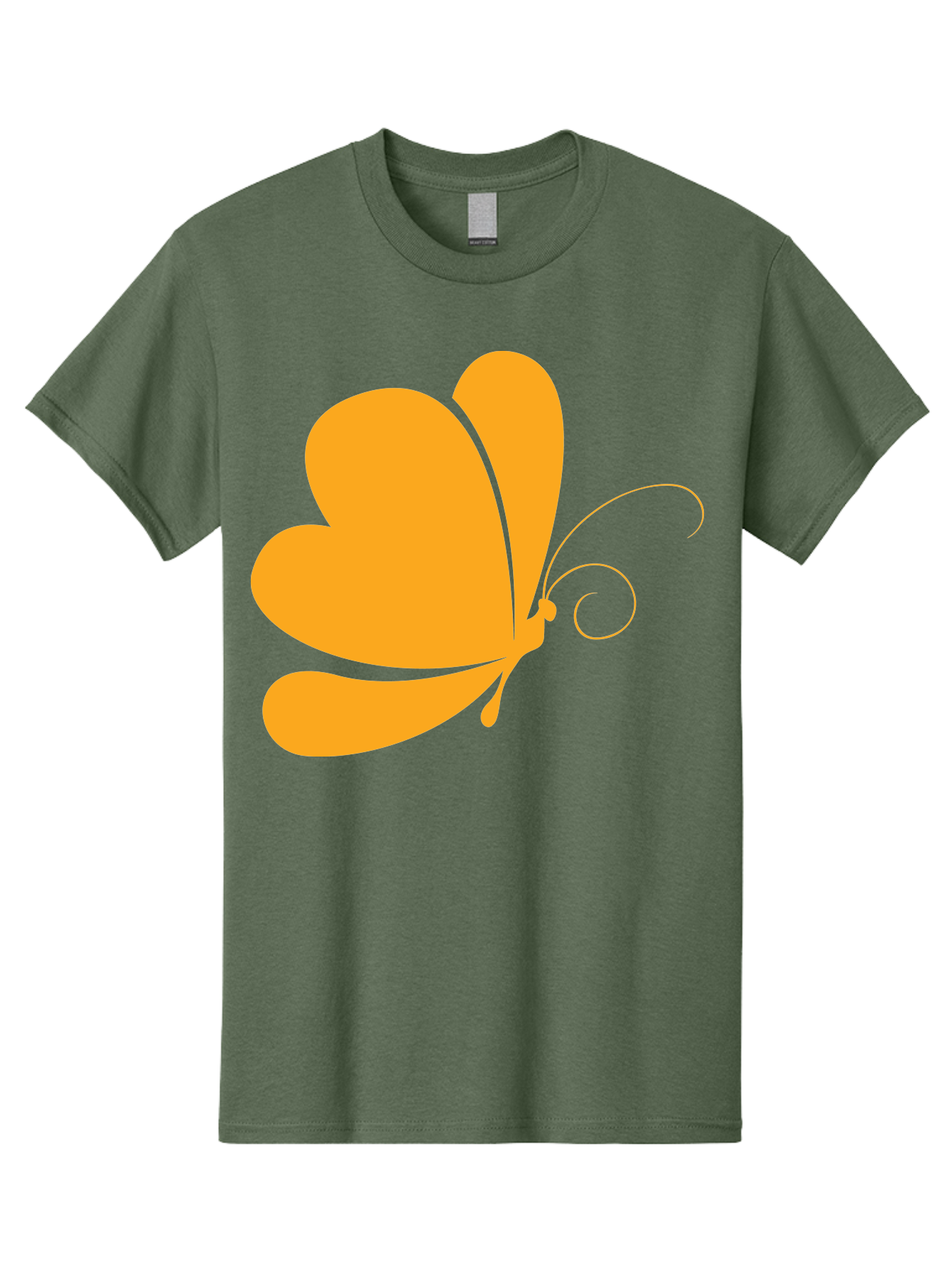Butterfly Men'S Graphic Tee, 100% Cotton, Comfortable Casual Summer Wear, Machine Washable, Orange Butterfly, Minimalist Design, Stylized Insect, Delicate Features, Orange Silhouette, Butterfly Wings, Simple Shapes, Graphic Illustration, Aac554 21