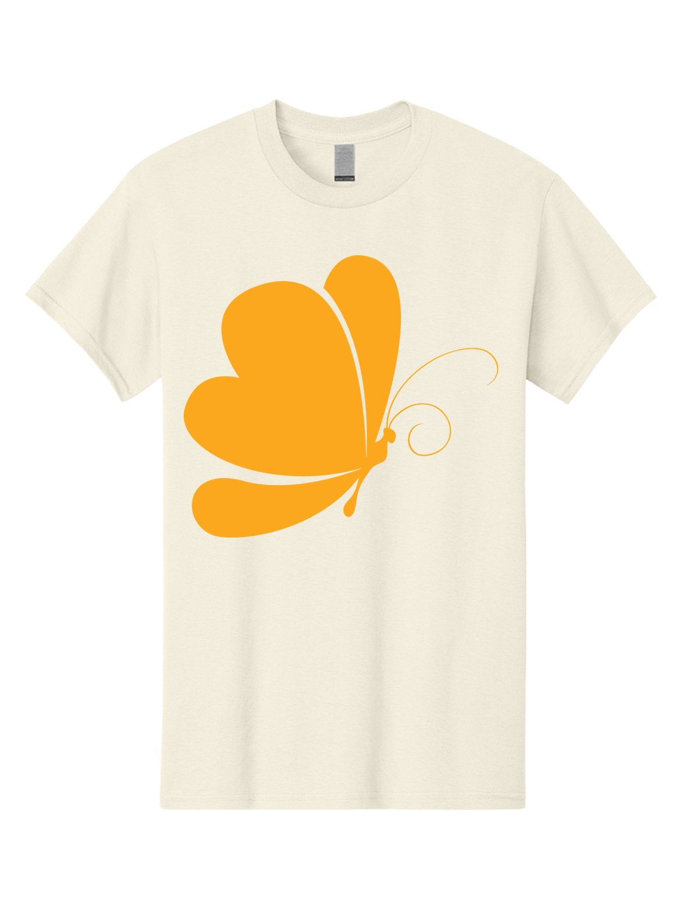 Butterfly Men'S Graphic Tee, 100% Cotton, Comfortable Casual Summer Wear, Machine Washable, Orange Butterfly, Minimalist Design, Stylized Insect, Delicate Features, Orange Silhouette, Butterfly Wings, Simple Shapes, Graphic Illustration, Aac554 5