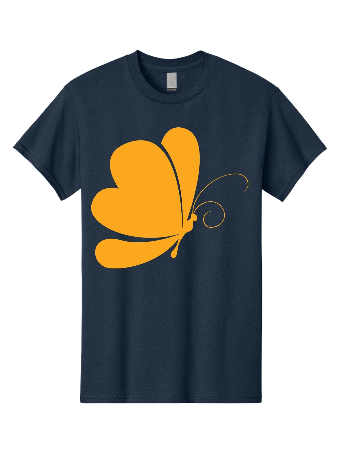 Butterfly Men'S Graphic Tee, 100% Cotton, Comfortable Casual Summer Wear, Machine Washable, Orange Butterfly, Minimalist Design, Stylized Insect, Delicate Features, Orange Silhouette, Butterfly Wings, Simple Shapes, Graphic Illustration, Aac554 10