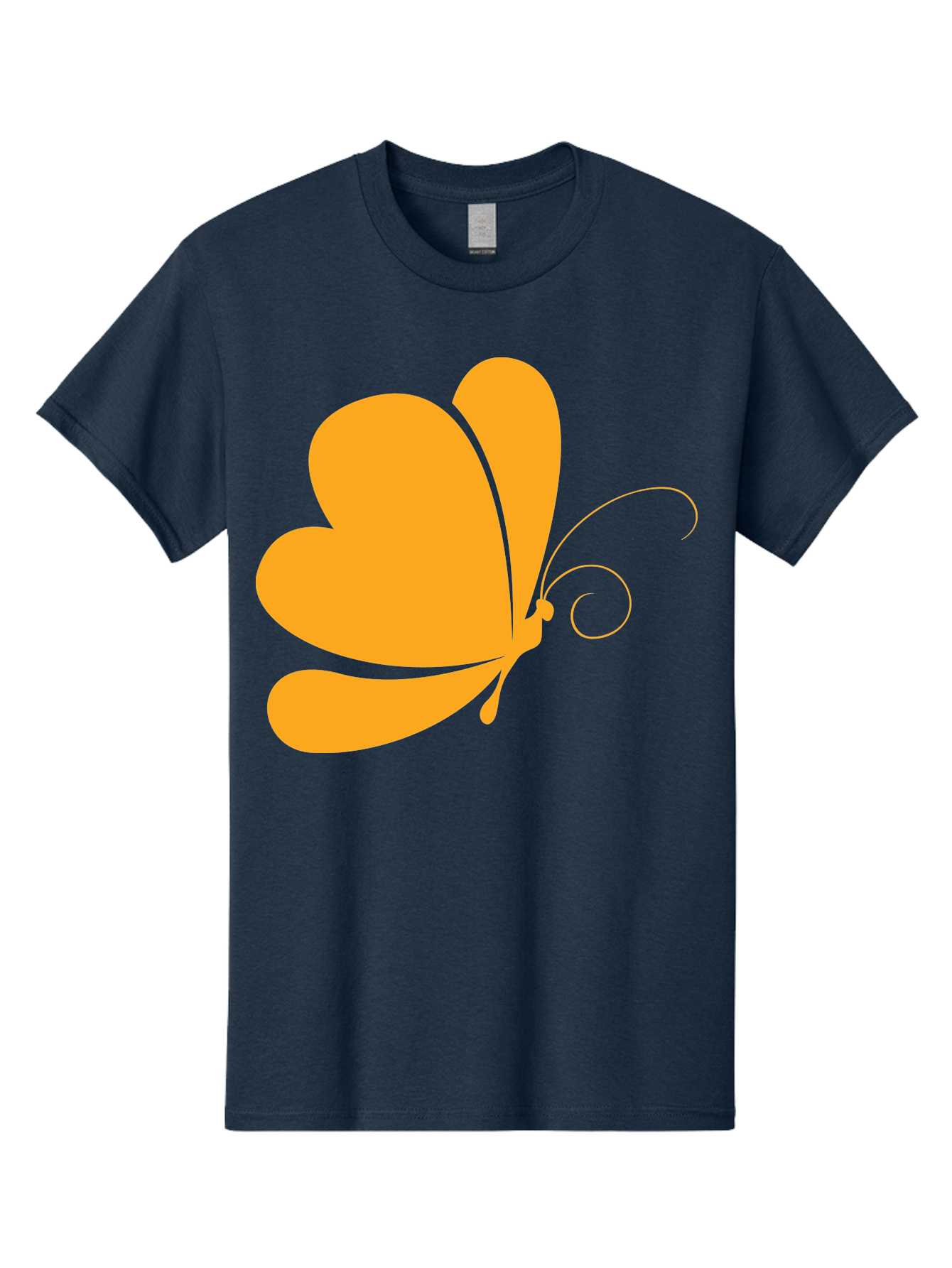 Butterfly Men'S Graphic Tee, 100% Cotton, Comfortable Casual Summer Wear, Machine Washable, Orange Butterfly, Minimalist Design, Stylized Insect, Delicate Features, Orange Silhouette, Butterfly Wings, Simple Shapes, Graphic Illustration, Aac554 27