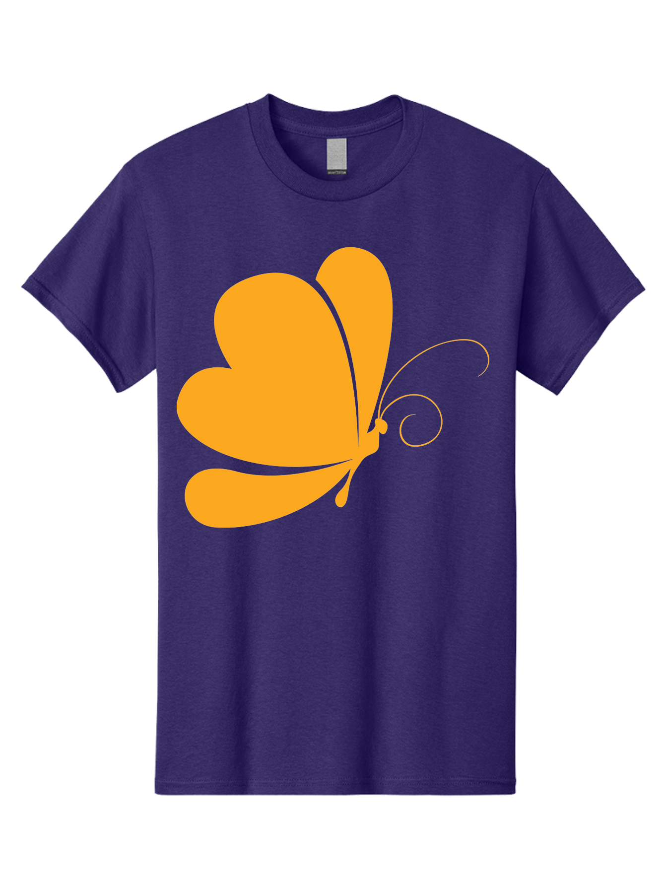 Butterfly Men'S Graphic Tee, 100% Cotton, Comfortable Casual Summer Wear, Machine Washable, Orange Butterfly, Minimalist Design, Stylized Insect, Delicate Features, Orange Silhouette, Butterfly Wings, Simple Shapes, Graphic Illustration, Aac554