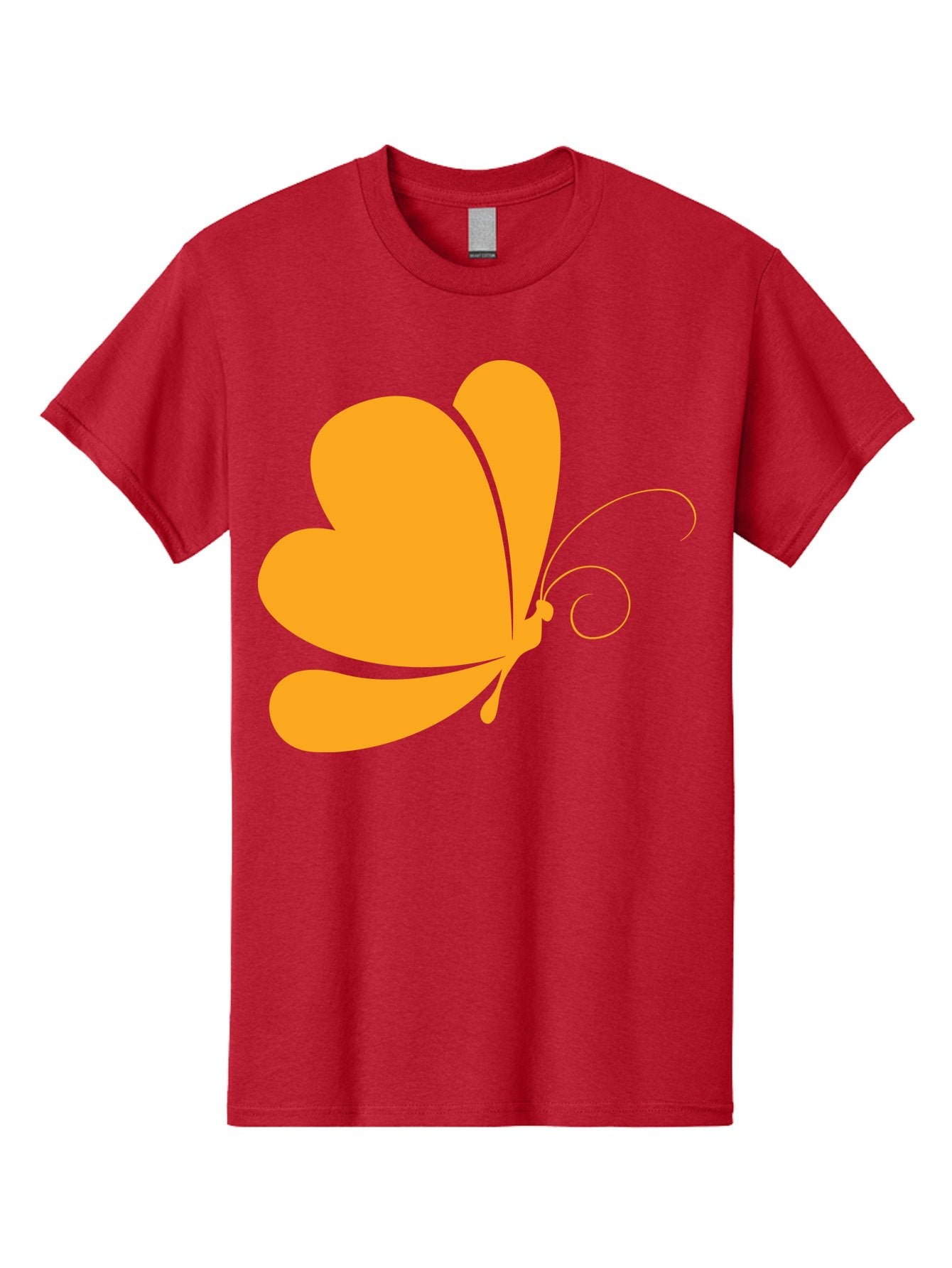 Butterfly Men'S Graphic Tee, 100% Cotton, Comfortable Casual Summer Wear, Machine Washable, Orange Butterfly, Minimalist Design, Stylized Insect, Delicate Features, Orange Silhouette, Butterfly Wings, Simple Shapes, Graphic Illustration, Aac554 8