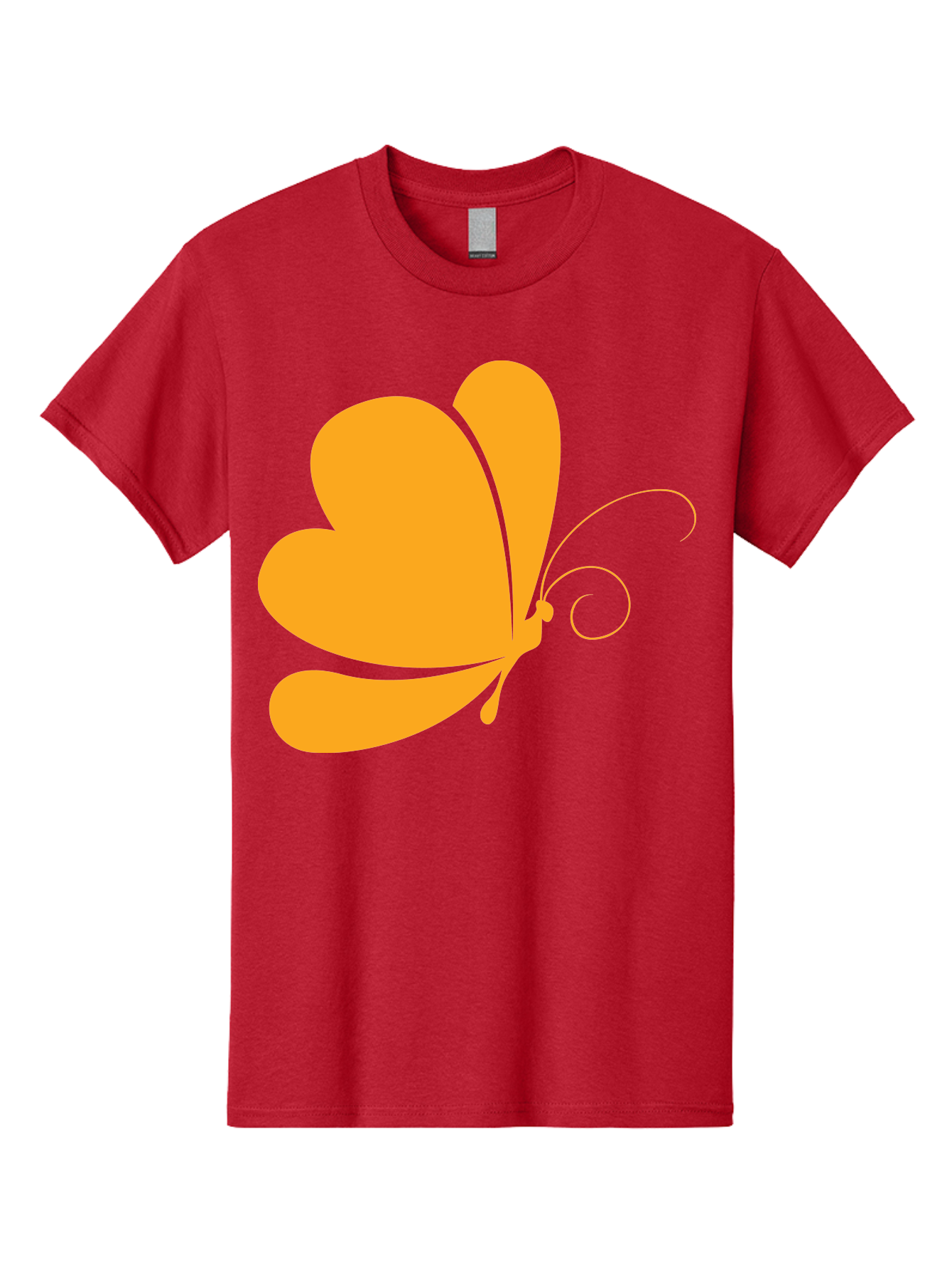 Butterfly Men'S Graphic Tee, 100% Cotton, Comfortable Casual Summer Wear, Machine Washable, Orange Butterfly, Minimalist Design, Stylized Insect, Delicate Features, Orange Silhouette, Butterfly Wings, Simple Shapes, Graphic Illustration, Aac554 11