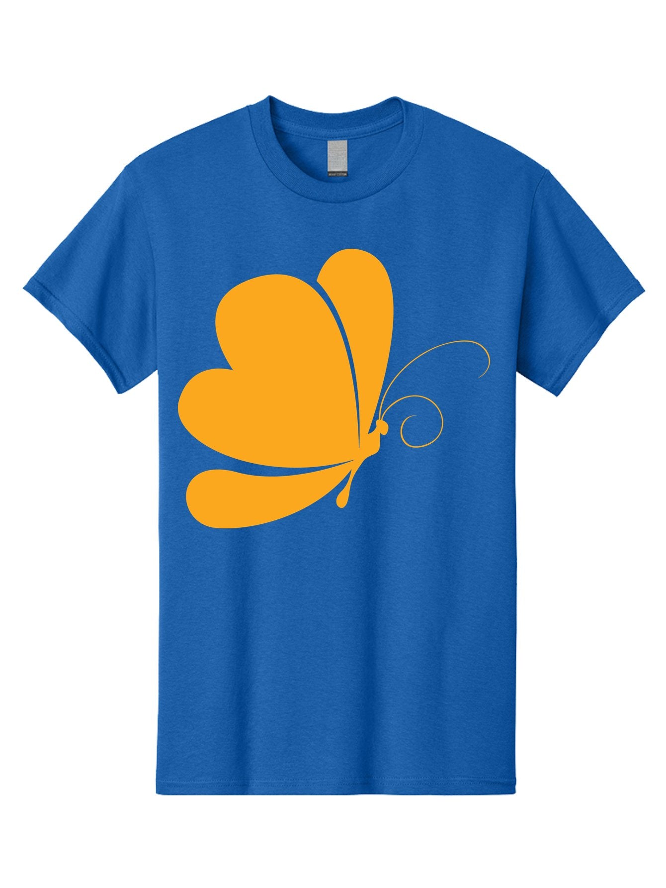 Butterfly Men'S Graphic Tee, 100% Cotton, Comfortable Casual Summer Wear, Machine Washable, Orange Butterfly, Minimalist Design, Stylized Insect, Delicate Features, Orange Silhouette, Butterfly Wings, Simple Shapes, Graphic Illustration, Aac554