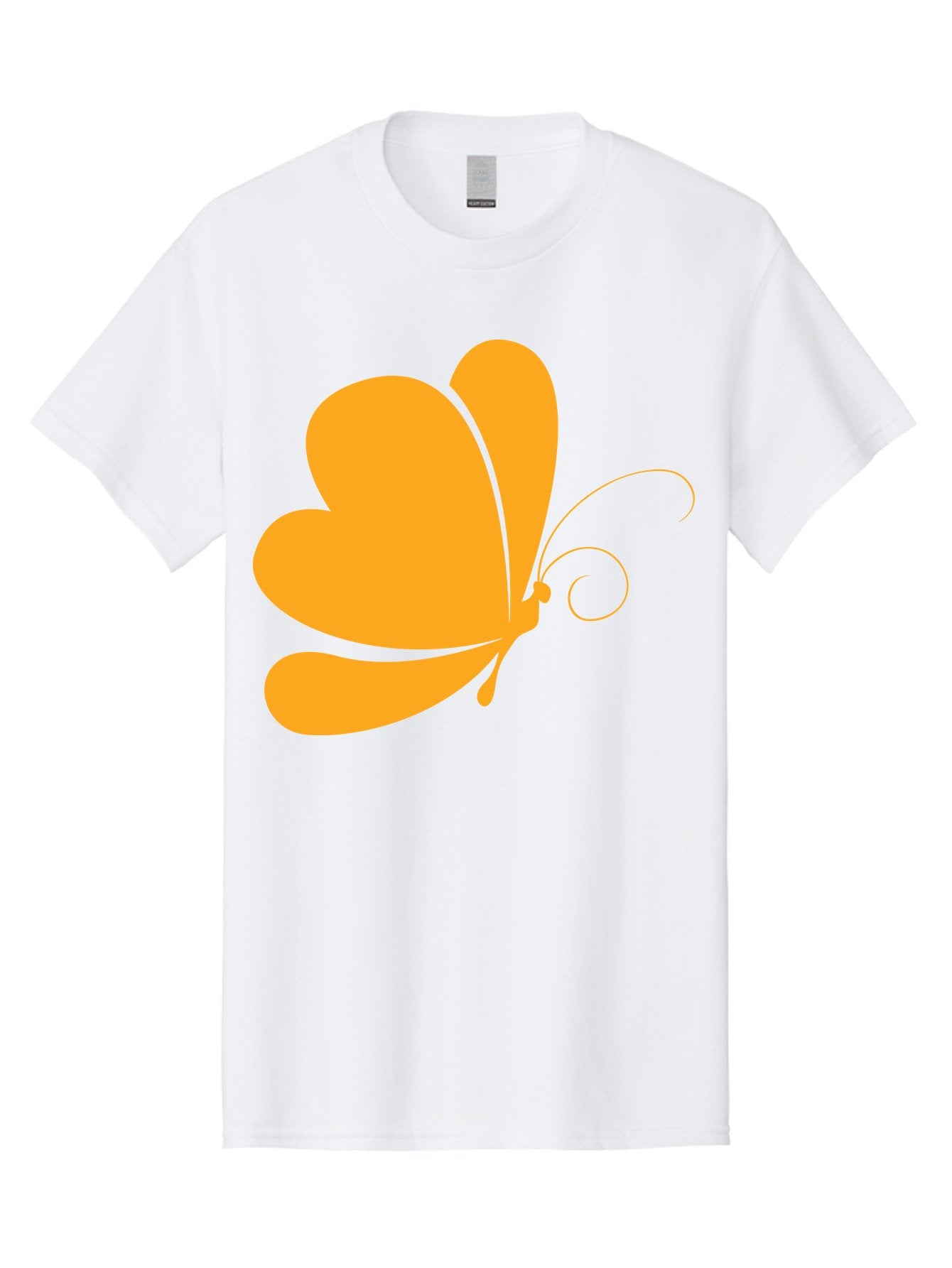 Butterfly Men'S Graphic Tee, 100% Cotton, Comfortable Casual Summer Wear, Machine Washable, Orange Butterfly, Minimalist Design, Stylized Insect, Delicate Features, Orange Silhouette, Butterfly Wings, Simple Shapes, Graphic Illustration, Aac554 9