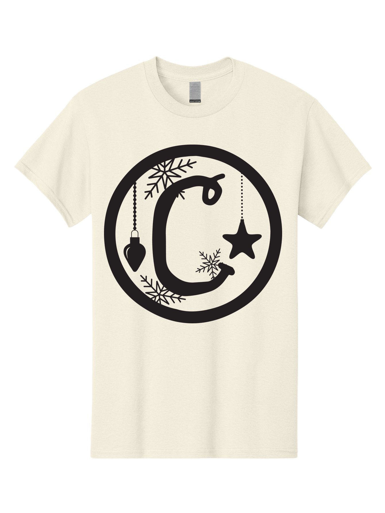 C Men'S Graphic Tee, 100% Cotton, Comfortable Casual Summer Wear, Machine Washable, Christmas Ornaments, Hanging Decorations, Christmas Tree, Festive Season, Holiday Decor, Winter Wonderland, Snowflakes, Christmas Star, Bauble, Christmas Theme Aac557 6