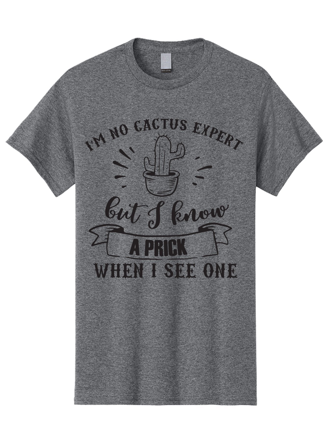 Cactus-Expert Men'S Graphic Tee, 100% Cotton, Comfortable Casual Summer Wear, Machine Washable, Funny Cactus Quote, Sarcastic Saying, Humorous Graphic, Cactus Illustration, Witty Phrase, Sassy Design, Playful Pun Aac558