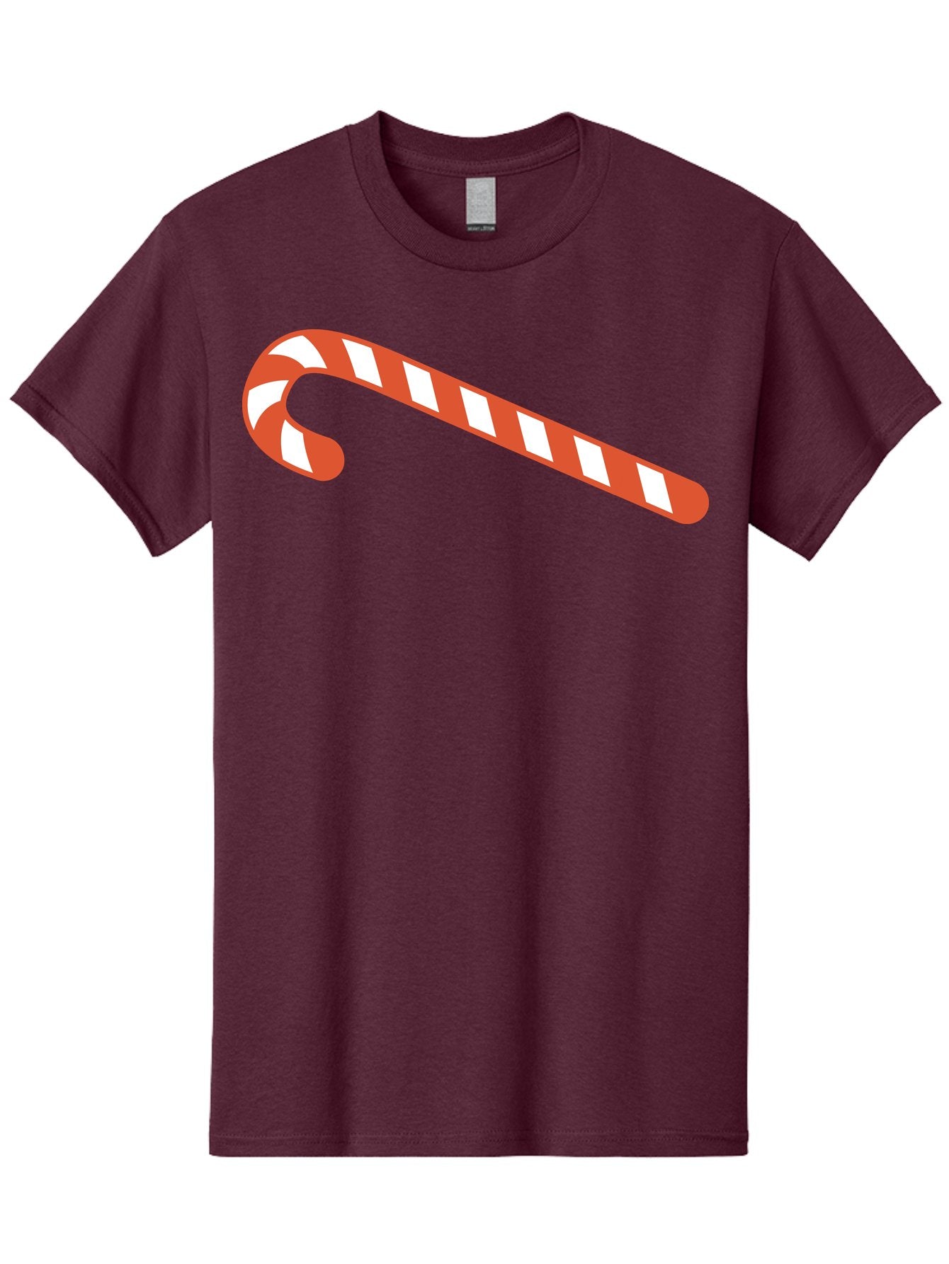 Candy-Cane Men'S Graphic Tee, 100% Cotton, Comfortable Casual Summer Wear, Machine Washable, Striped Candy Cane, Christmas Treat, Festive Holiday Symbol, Red And White Stripes, Sweet Holiday Tradition, Seasonal Delight Aac565