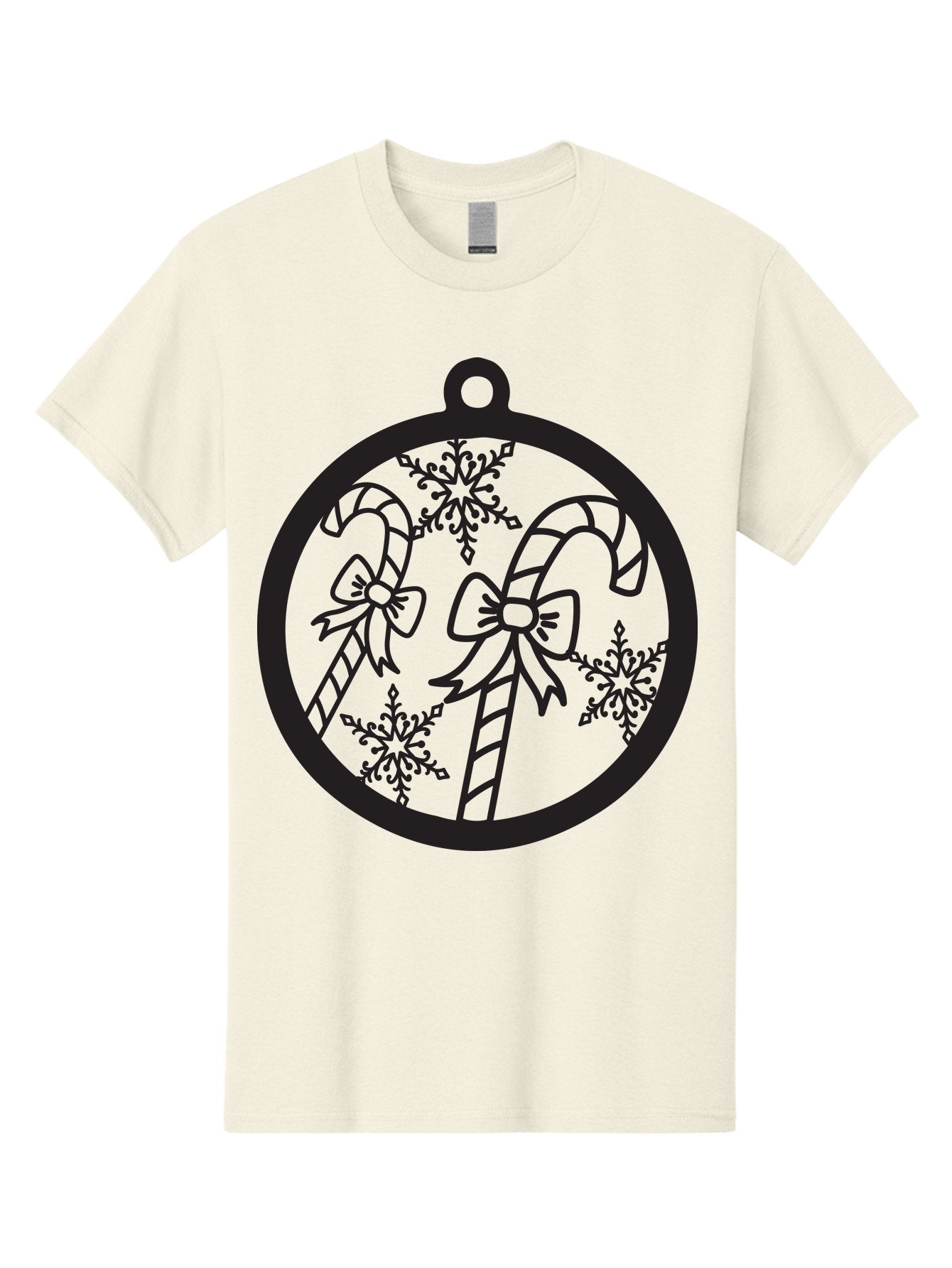 Candy-Canes-Ornament Men'S Graphic Tee, 100% Cotton, Comfortable Casual Summer Wear, Machine Washable, Candy Canes With Bows, Christmas Ornaments, Festive Holiday Decor, Winter Wonderland Theme, Snowflakes, Holiday Cheer, Aac566 14