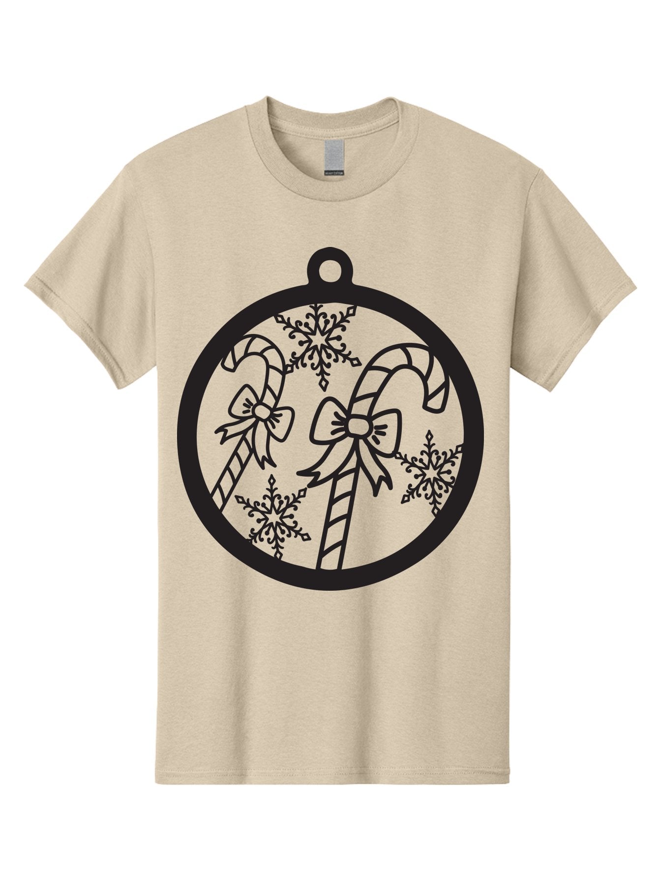 Candy-Canes-Ornament Men'S Graphic Tee, 100% Cotton, Comfortable Casual Summer Wear, Machine Washable, Candy Canes With Bows, Christmas Ornaments, Festive Holiday Decor, Winter Wonderland Theme, Snowflakes, Holiday Cheer, Aac566 10