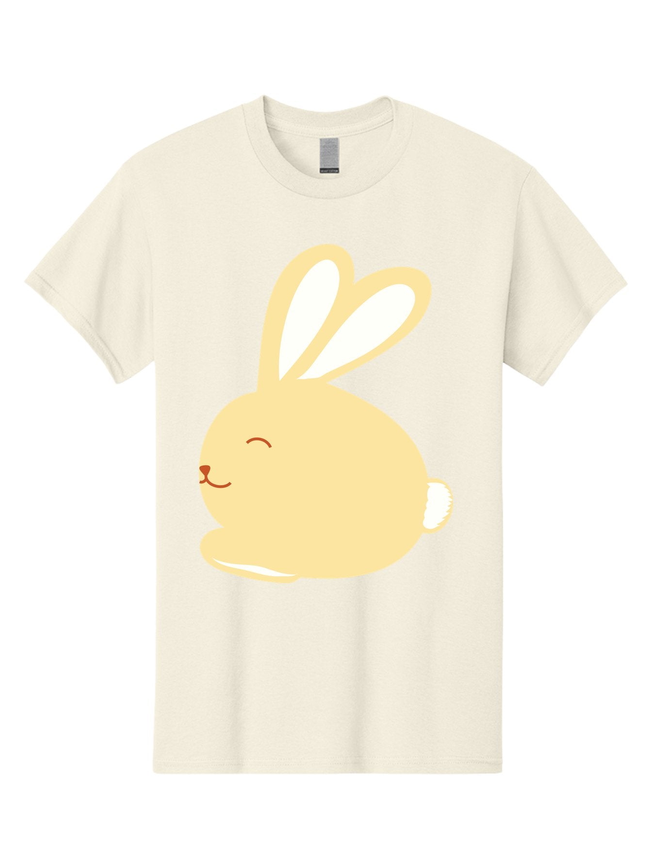 Cartoon-Bunny Men'S Graphic Tee, 100% Cotton, Comfortable Casual Summer Wear, Machine Washable, Cute Rabbit, Cartoon Character, Yellow Bunny, Fluffy Animal, Adorable Creature, Sweet Face, Kawaii Art Aac570