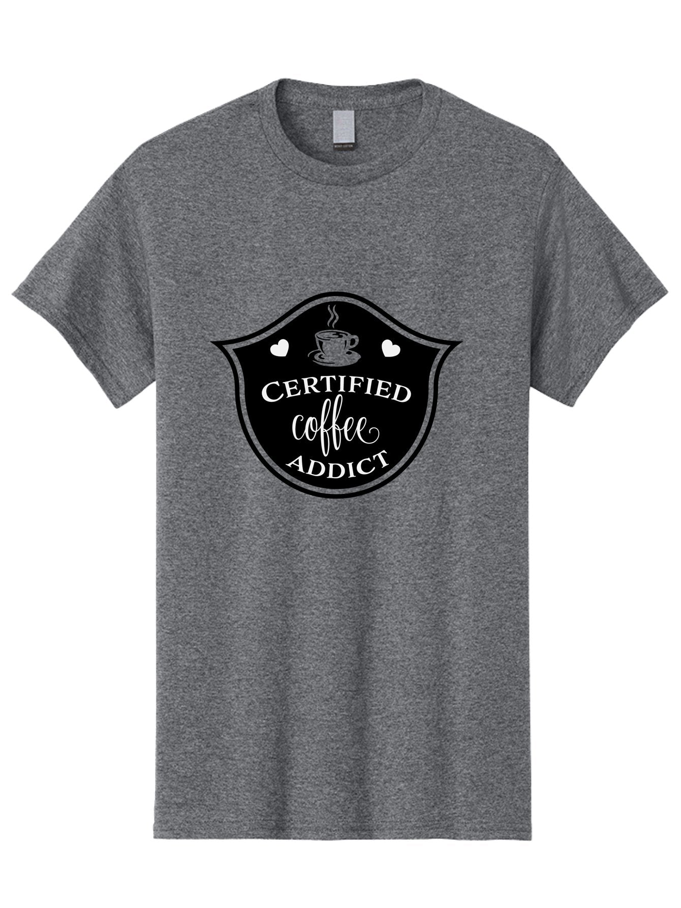 Certified-Coffee-Addict Men'S Graphic Tee, 100% Cotton, Comfortable Casual Summer Wear, Machine Washable, Coffee Lover, Coffee Addiction, Coffee Enthusiast, Coffee Culture, Caffeine Fix, Morning Coffee, Coffee Obsession Aac571 13