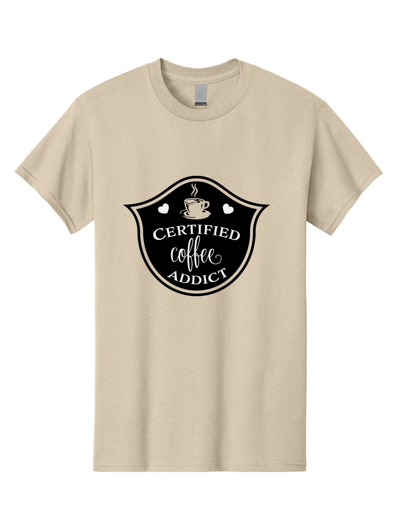 Certified-Coffee-Addict Men'S Graphic Tee, 100% Cotton, Comfortable Casual Summer Wear, Machine Washable, Coffee Lover, Coffee Addiction, Coffee Enthusiast, Coffee Culture, Caffeine Fix, Morning Coffee, Coffee Obsession Aac571