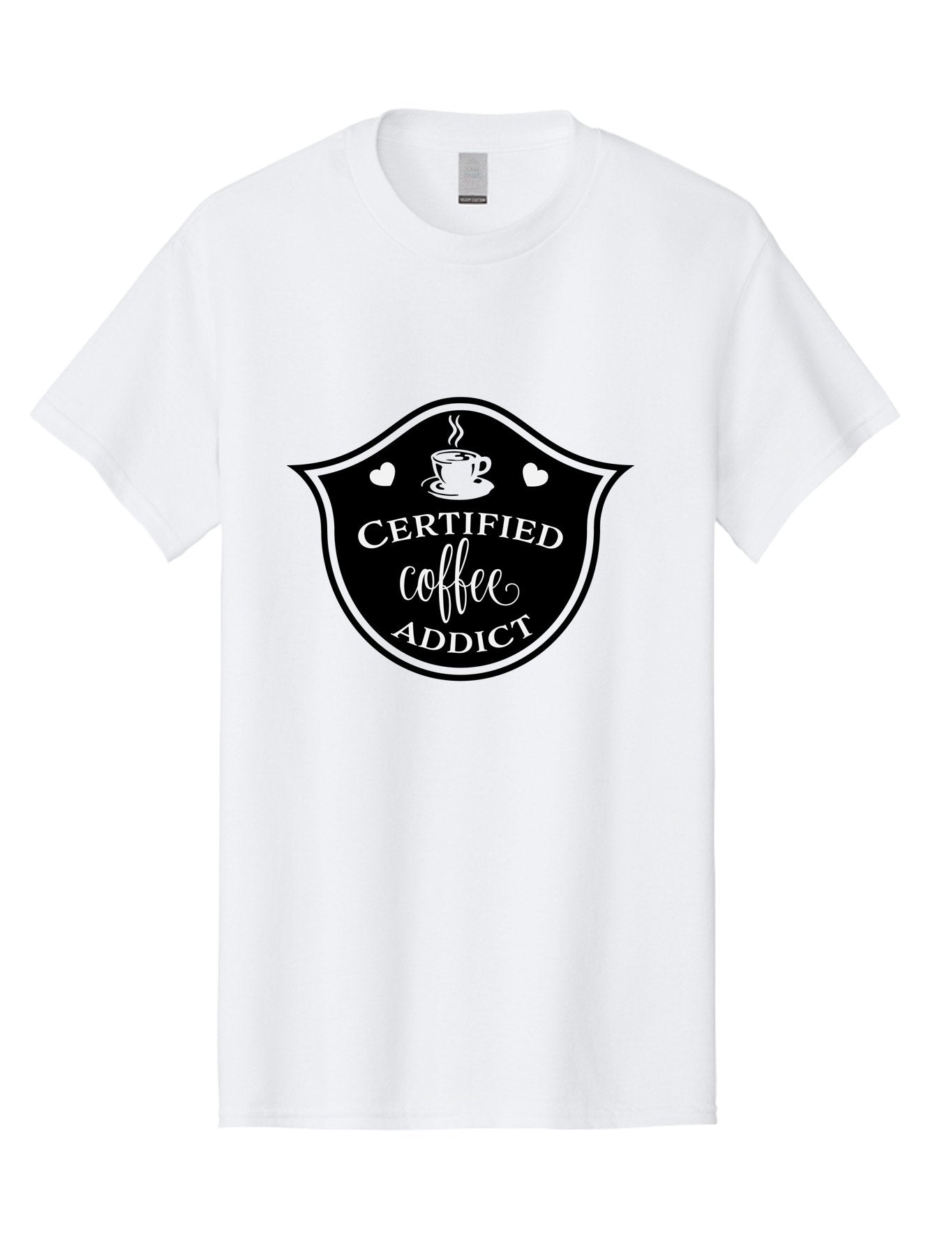 Certified-Coffee-Addict Men'S Graphic Tee, 100% Cotton, Comfortable Casual Summer Wear, Machine Washable, Coffee Lover, Coffee Addiction, Coffee Enthusiast, Coffee Culture, Caffeine Fix, Morning Coffee, Coffee Obsession Aac571