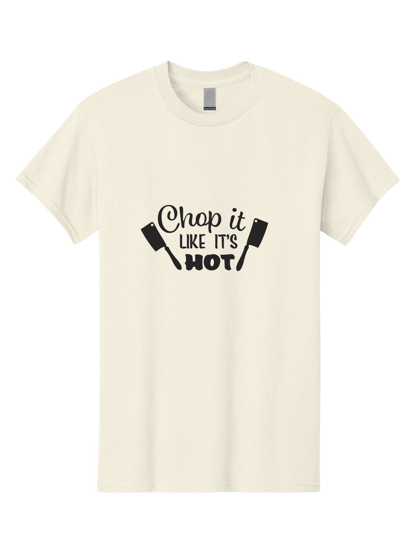 Chop-It-Like-It-S-Hot Men'S Graphic Tee, 100% Cotton, Comfortable Casual Summer Wear, Machine Washable, Cooking Utensils, Kitchen Humor, Playful Typography, Chef'S Tools, Bbq Accessories, Grilling Inspiration, Kitchen Decor Aac575 5