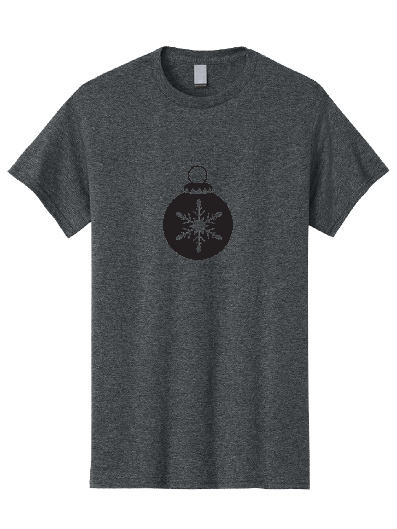 Christmas-Bauble Men'S Graphic Tee, 100% Cotton, Comfortable Casual Summer Wear, Machine Washable, Christmas Decoration, Festive Symbol, Snowflake Design, Holiday Ornament, Black And Green, Winter Wonderland Theme, Seasonal Graphic, Aac576 21